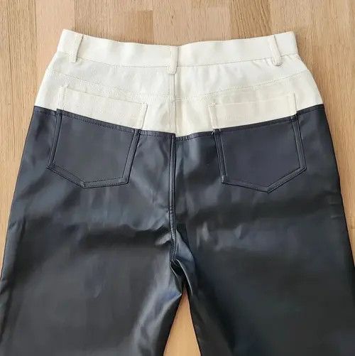 VIBE Designer straight trousers artificial leather wide trousers Size US 32 / EU 48 - 7 Thumbnail