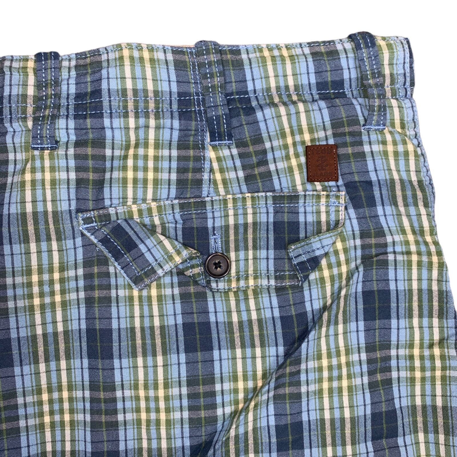 Izod IZOD Jeans Cotton Shorts Plaid Blue Green Summer Beach Golf Size US 40 / EU 56 - 4 Thumbnail