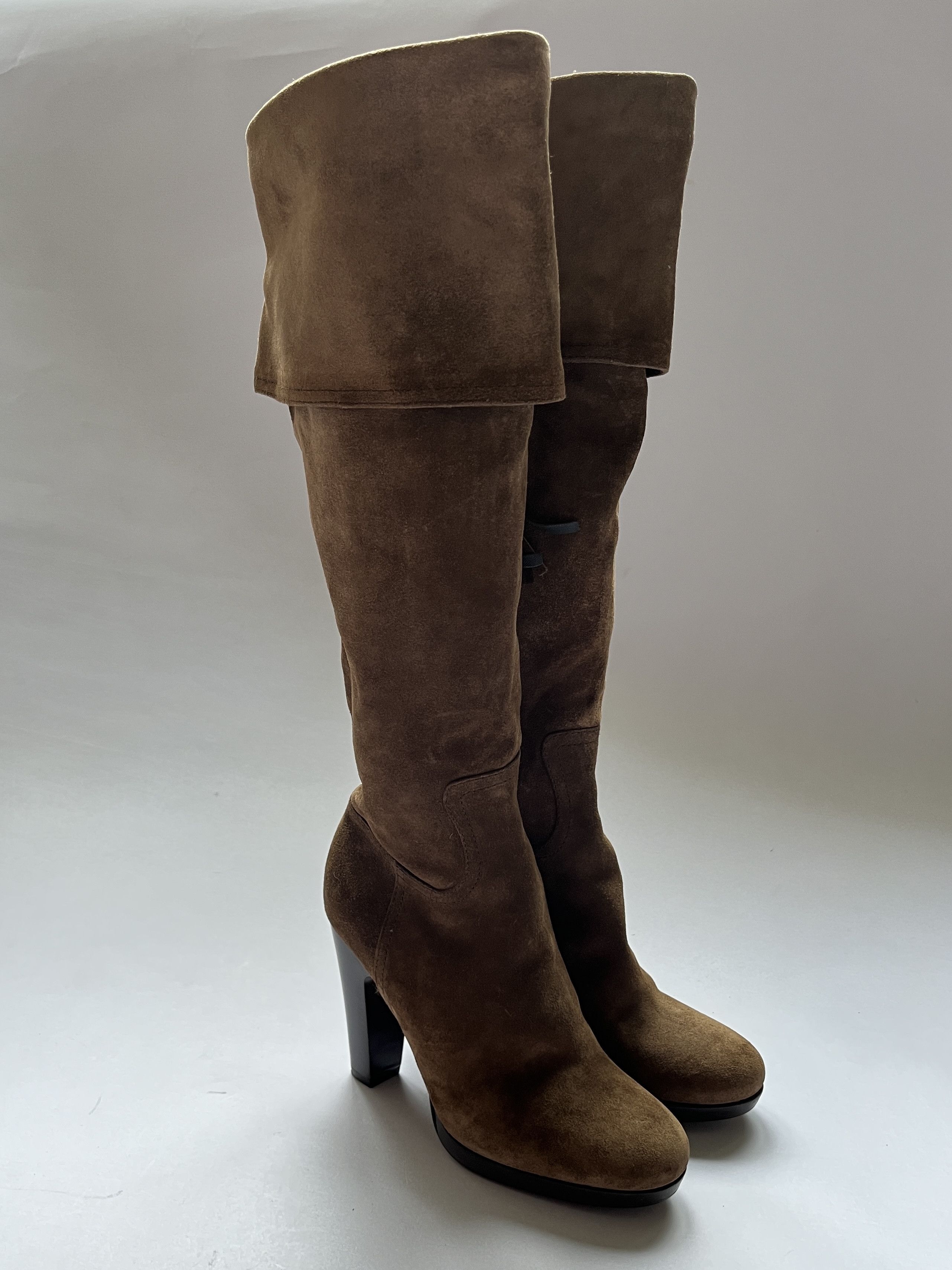 Miu Miu ⚡️QUICK SALE⚡️Miu Miu Brown Suede High Heeled Boots Size US 5 / IT 35 - 3 Thumbnail