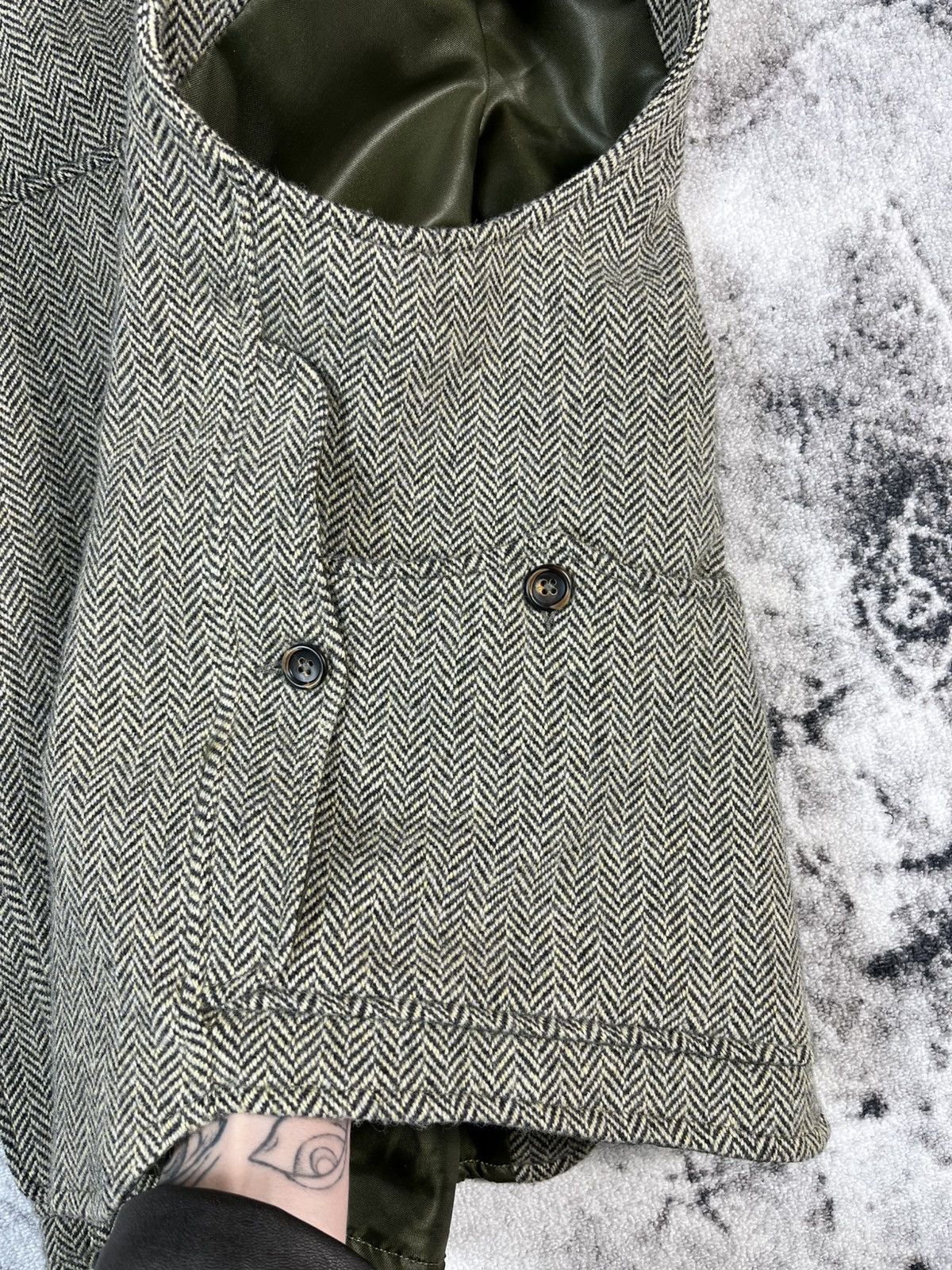 Vintage Capalbio Tweed Vest Herringbone Wool Italy Utility Size US M / EU 48-50 / 2 - 17 Thumbnail