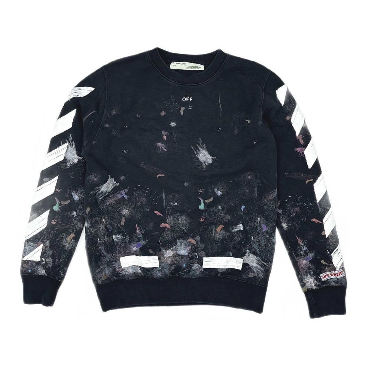 Off-White Off-White Diagonal Galaxy Brushed crewneck sweatshirt Size US S / EU 44-46 / 1 - 1 Thumbnail
