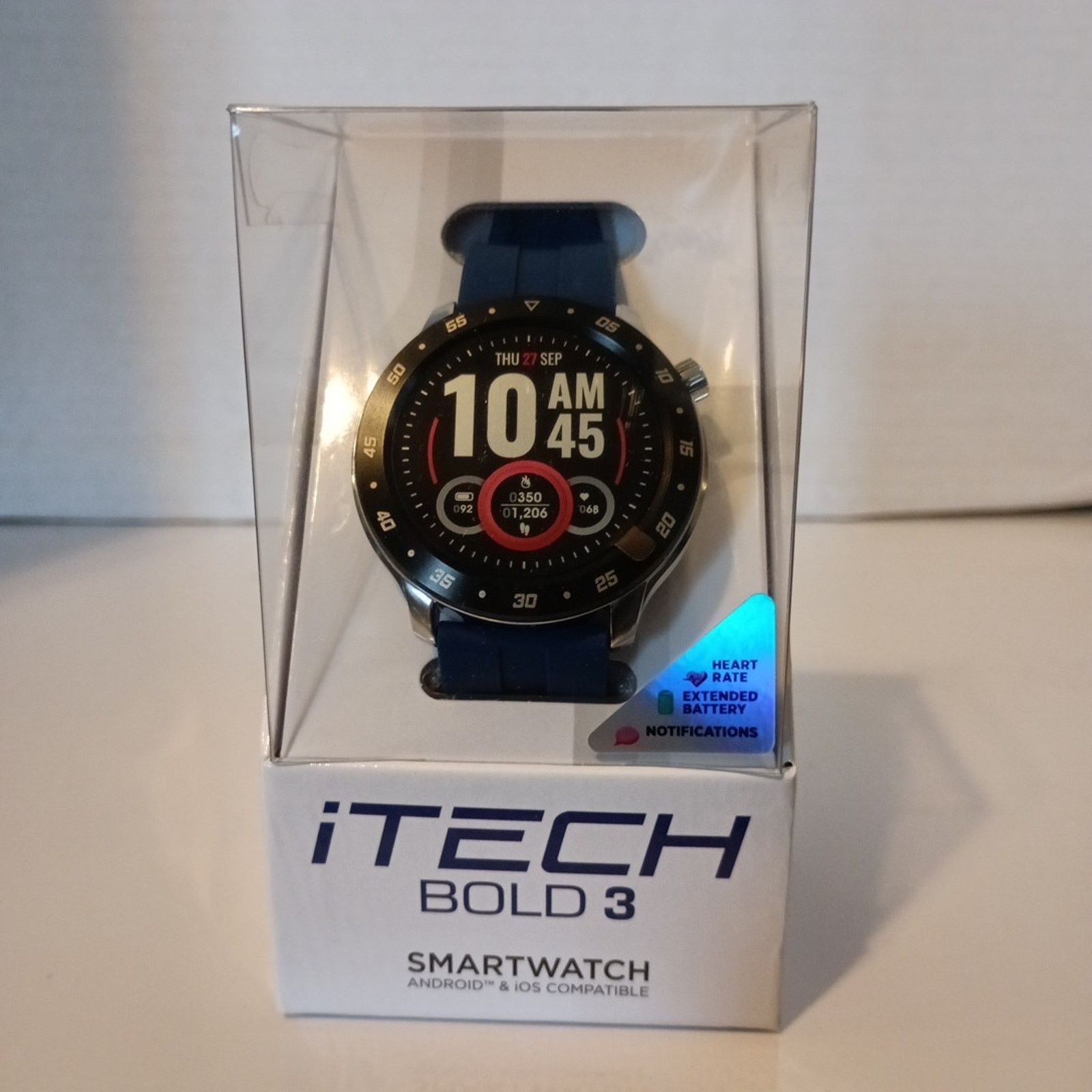 Other iTech Bold 3 Smart Watch Bluetooth Blue Silicone Strap Size ONE SIZE - 1 Thumbnail