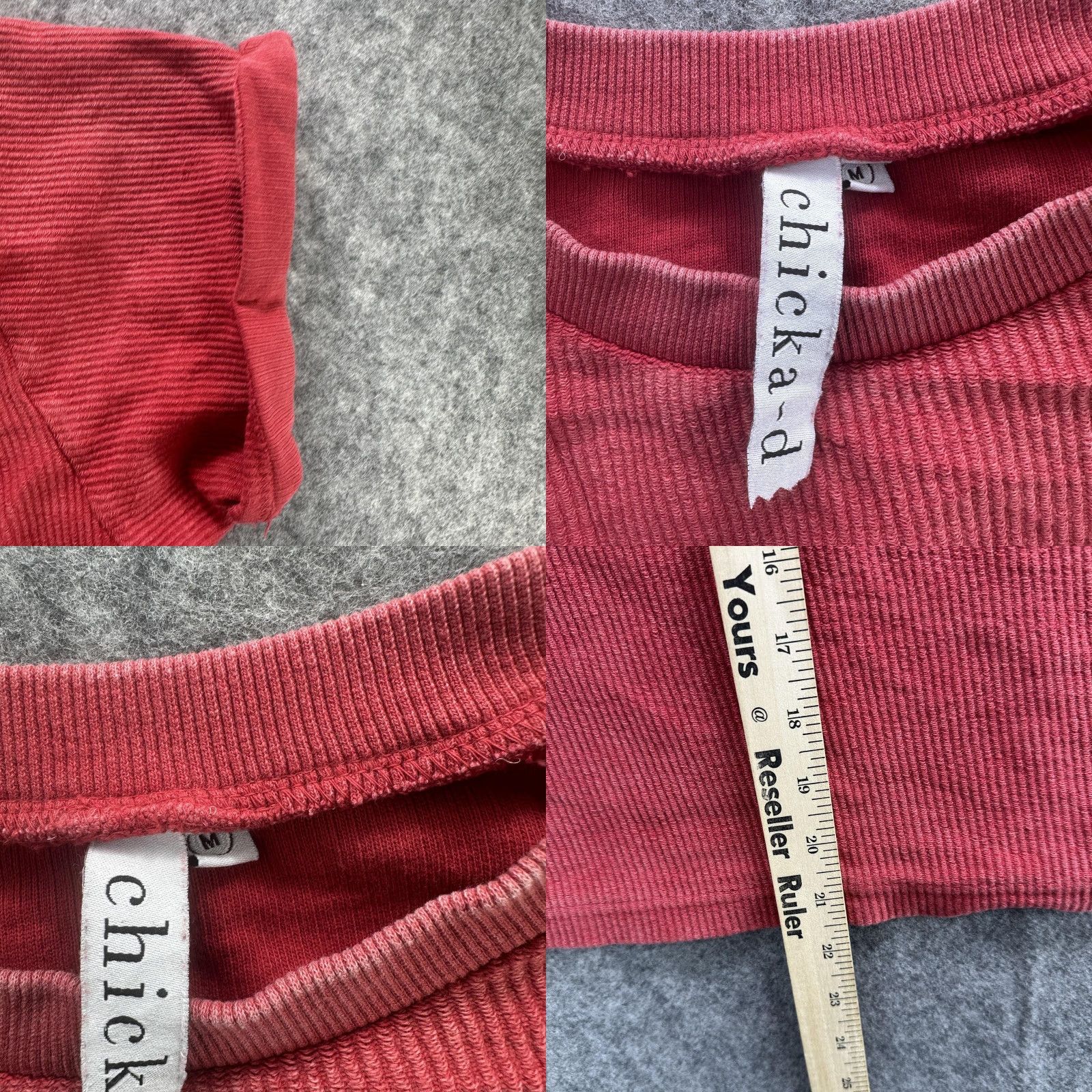 Vintage Chicka-d Shirt Womens Medium Red Waffle Knit Crop Top Western Graphic Tee Boxy Crew Neck Short Sleeve 100% Cotton Womens Size M / US 6-8 / IT 42-44 - 8 Thumbnail