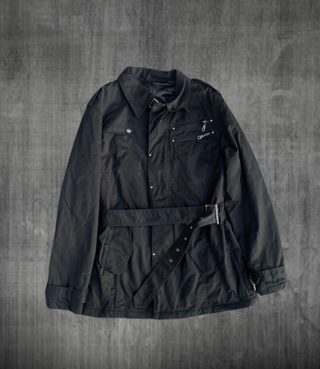 If Six Was Nine 2000s Japanese archive Zip Gimmic Button Up Belted Jacket Size US M / EU 48-50 / 2 - 1 Thumbnail