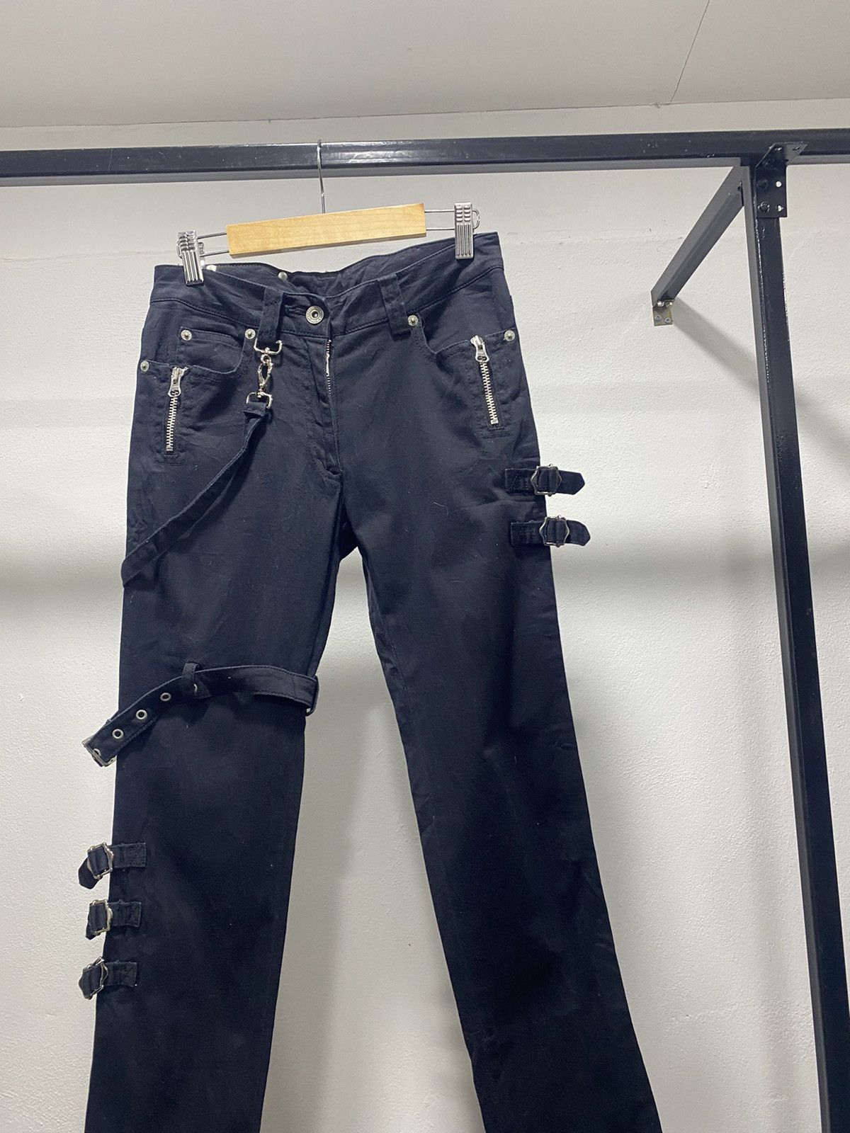 Japanese Brand Sick☠️ Corvo Bianco Flare Bondage Punk Grunge Lgb Gothic Size US 26 / EU 42 - 3 Thumbnail