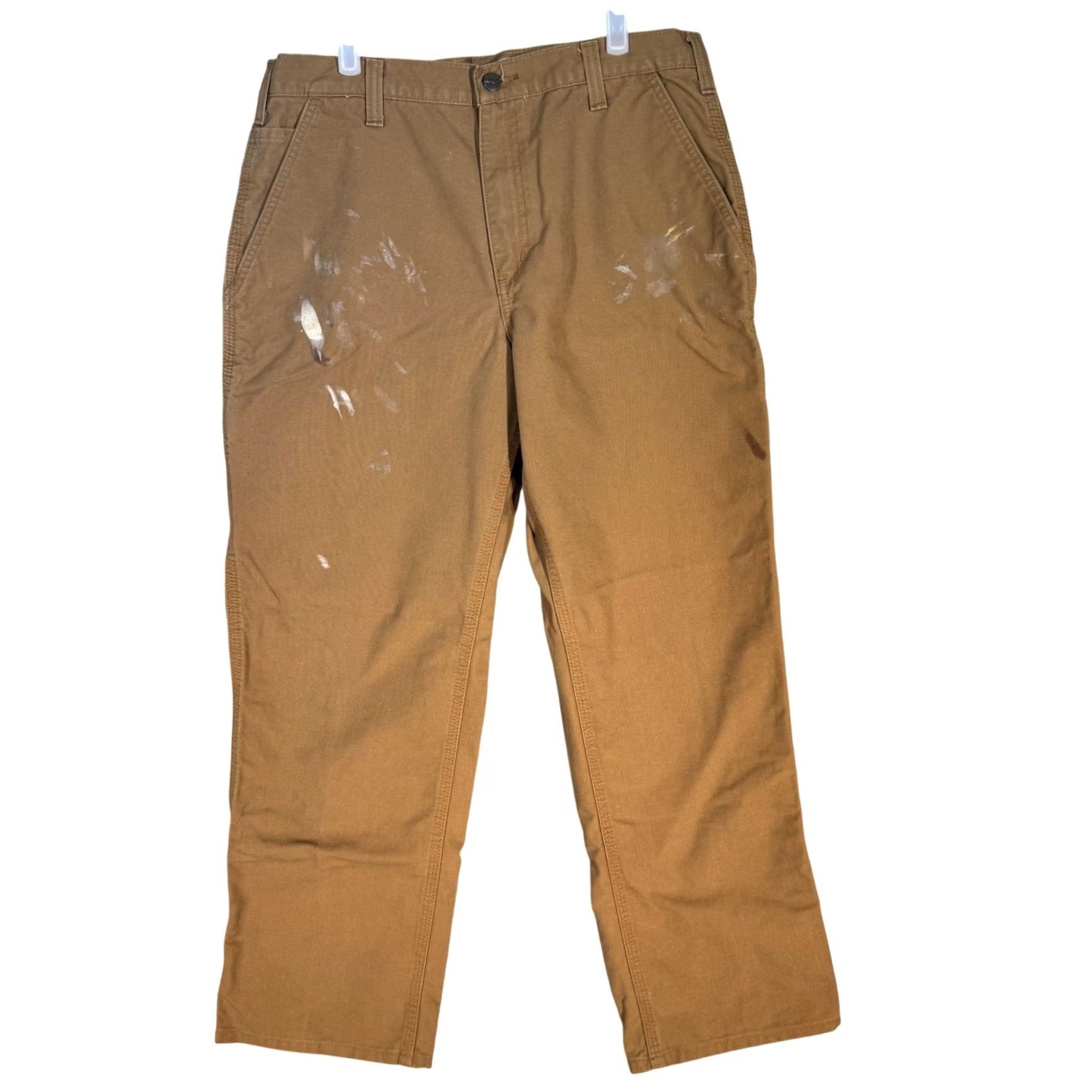 Carhartt VINTAGE Carhartt Pants Mens 34x29 Brown Dungaree Fit Work Carpenter Twill Paint Stains Size US 34 / EU 50 - 2 Thumbnail