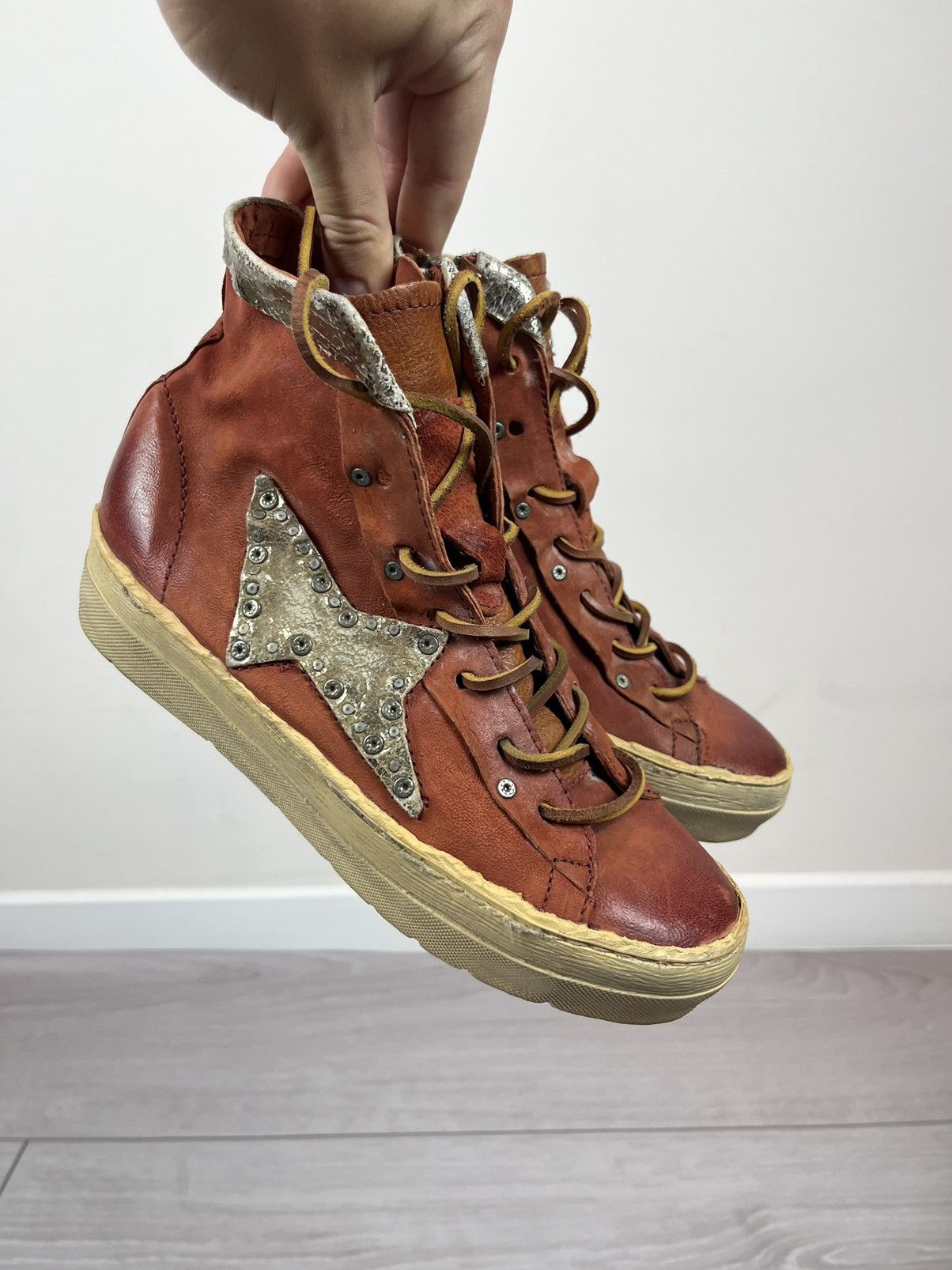 A.S.98 Airsteps A.S. 98 Avante Garde Leather Hi Top Sneakers Boots Size US 7 / IT 37 - 1 Thumbnail