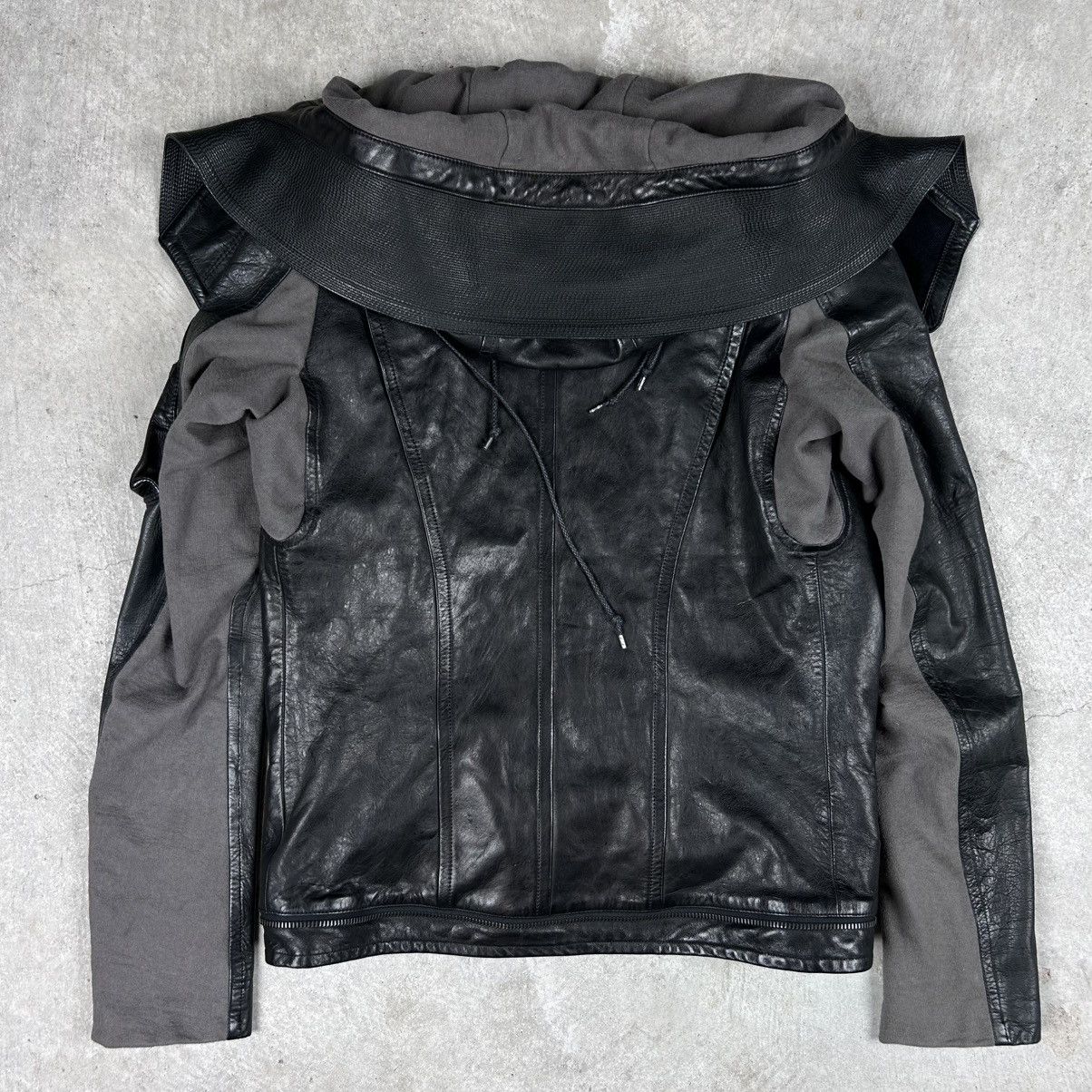 S/STERE S/STERE 2011SS Hooded Panel Leather Jacket Size US M / EU 48-50 / 2 - 10 Thumbnail