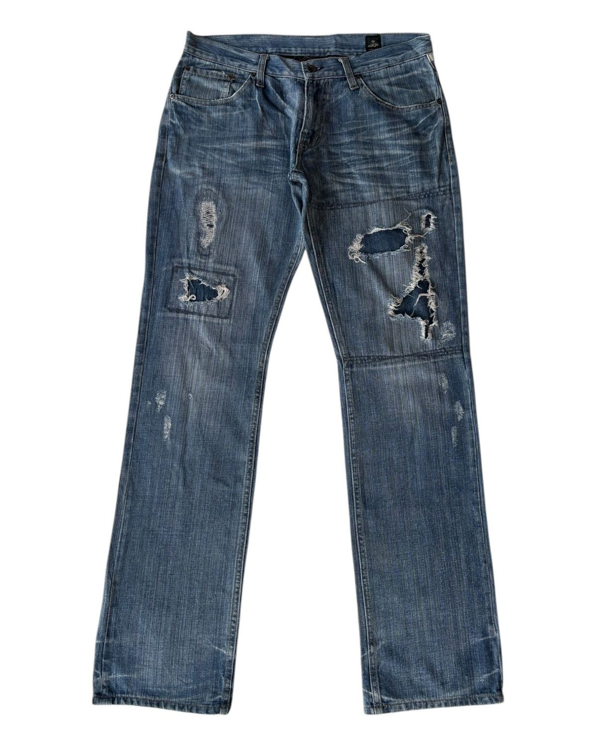 Hysteric Glamour × Le Grande Bleu (L.G.B.) × Undercover Vintage Semantic Design Patchwork Distressed Denim Jean Size US 33 - 9 Thumbnail