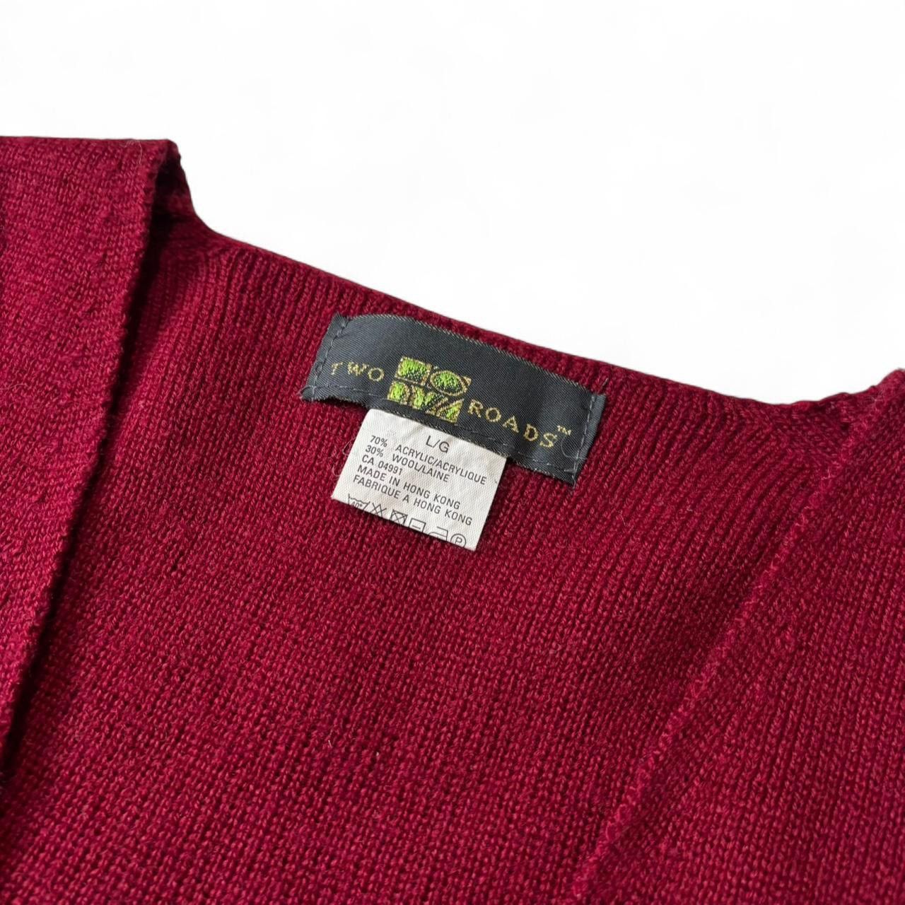 Vintage Vintage Knitted Red Cardigan Sweater Vest - L Size US L / EU 52-54 / 3 - 2 Thumbnail