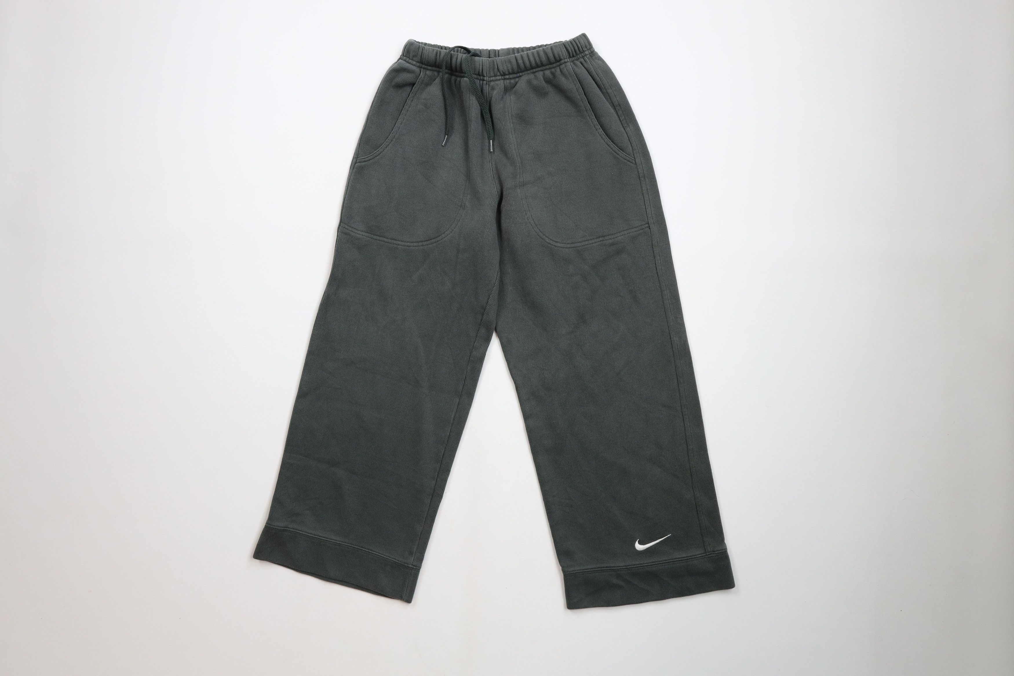 Nike × Vintage Vintage 90s Y2K Nike Mini Swoosh Ribbed Knit Capris Pant Size 22" - 1 Thumbnail