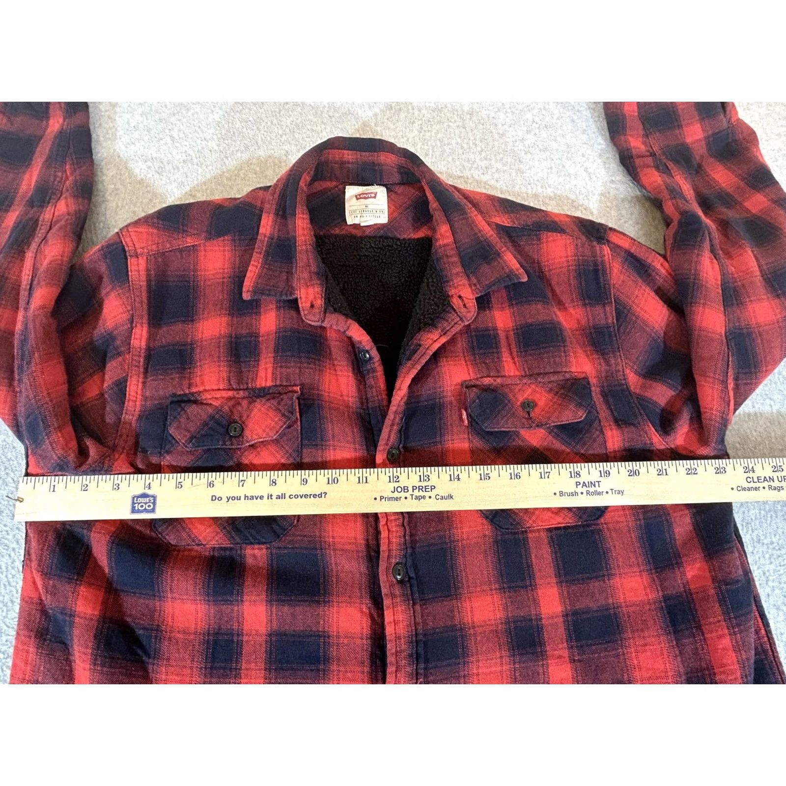 Levi's VINTAGE Levis Jacket Mens XL Buffalo Plaid Flannel Sherpa Lined Shacket Workwear Size US XL / EU 56 / 4 - 4 Thumbnail
