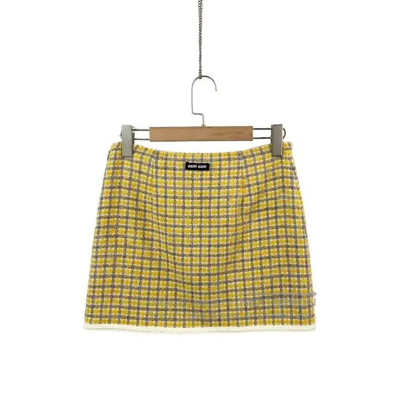 Miu Miu Miu Miu Yellow Wool Mini Skirt . Size 28" / US 6 / IT 42 - 2 Thumbnail