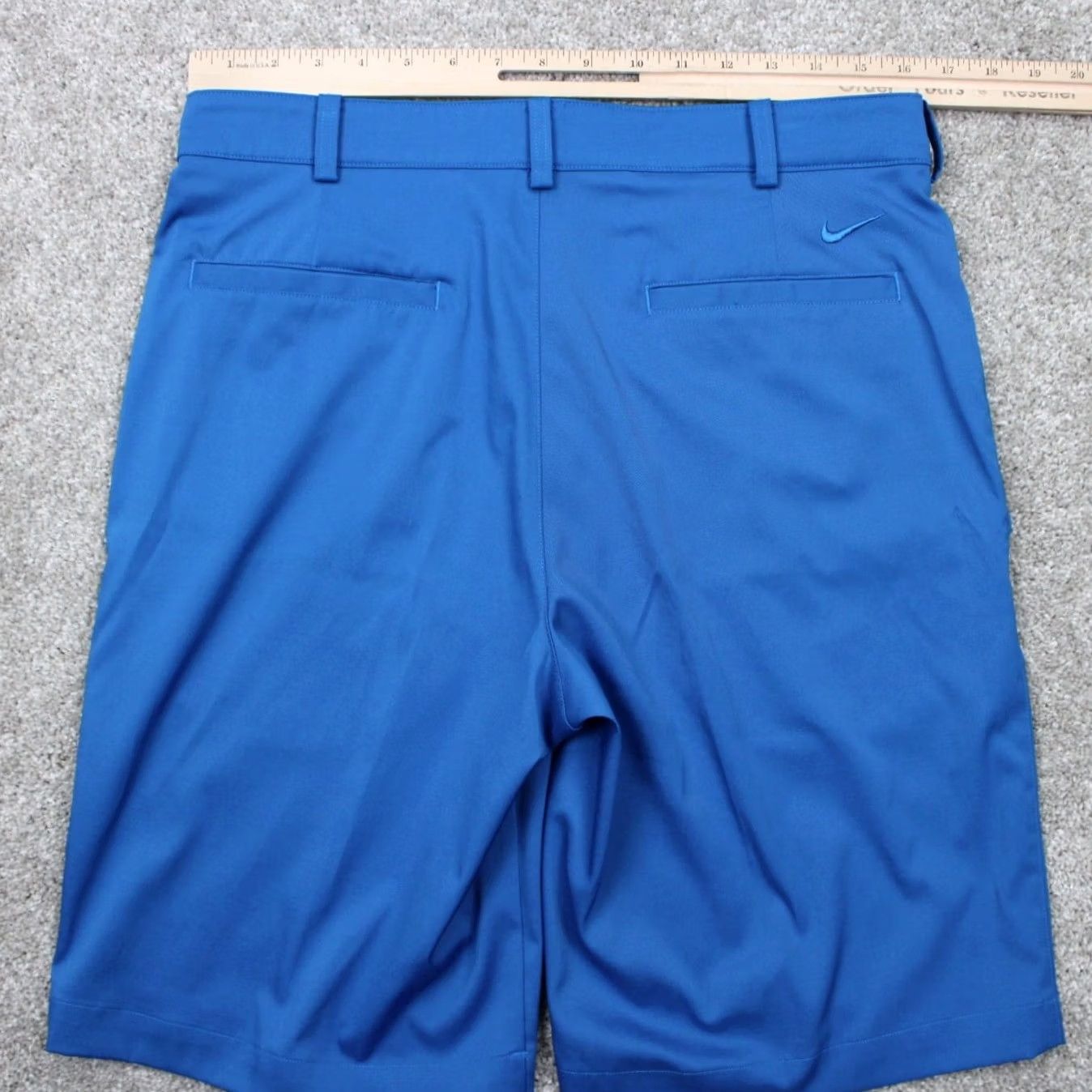 Nike Nike Flat Front Tech Shorts Mens 32 Blue Dri-Fit 11" Inseam Casual, Travel, Workwear/ Chino, Stretch Denim? Size US 32 / EU 48 - 6 Thumbnail