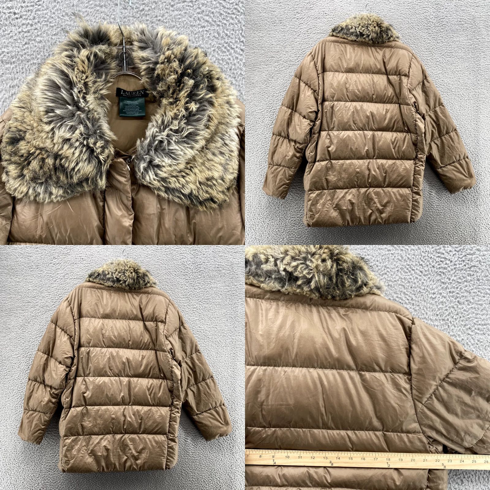 Ralph Lauren Lauren Ralph Lauren Puffer Down Jacket Womens Beige Faux Fur Trim Parka Mob Chic Beiges Size M / US 6-8 / IT 42-44 - 8 Thumbnail