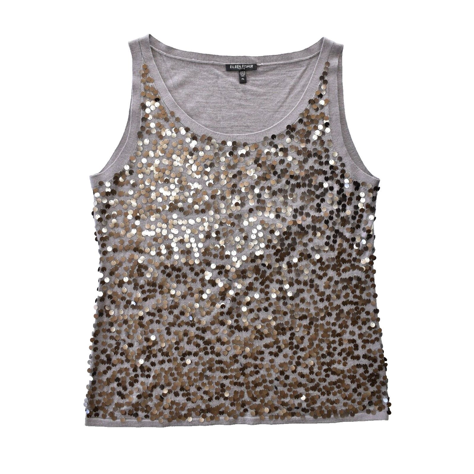 Eileen Fisher NEW EILEEN FISHER Merino Wool Sequin Petite Sweater Sz PL Size L / US 10 / IT 46 - 4 Thumbnail