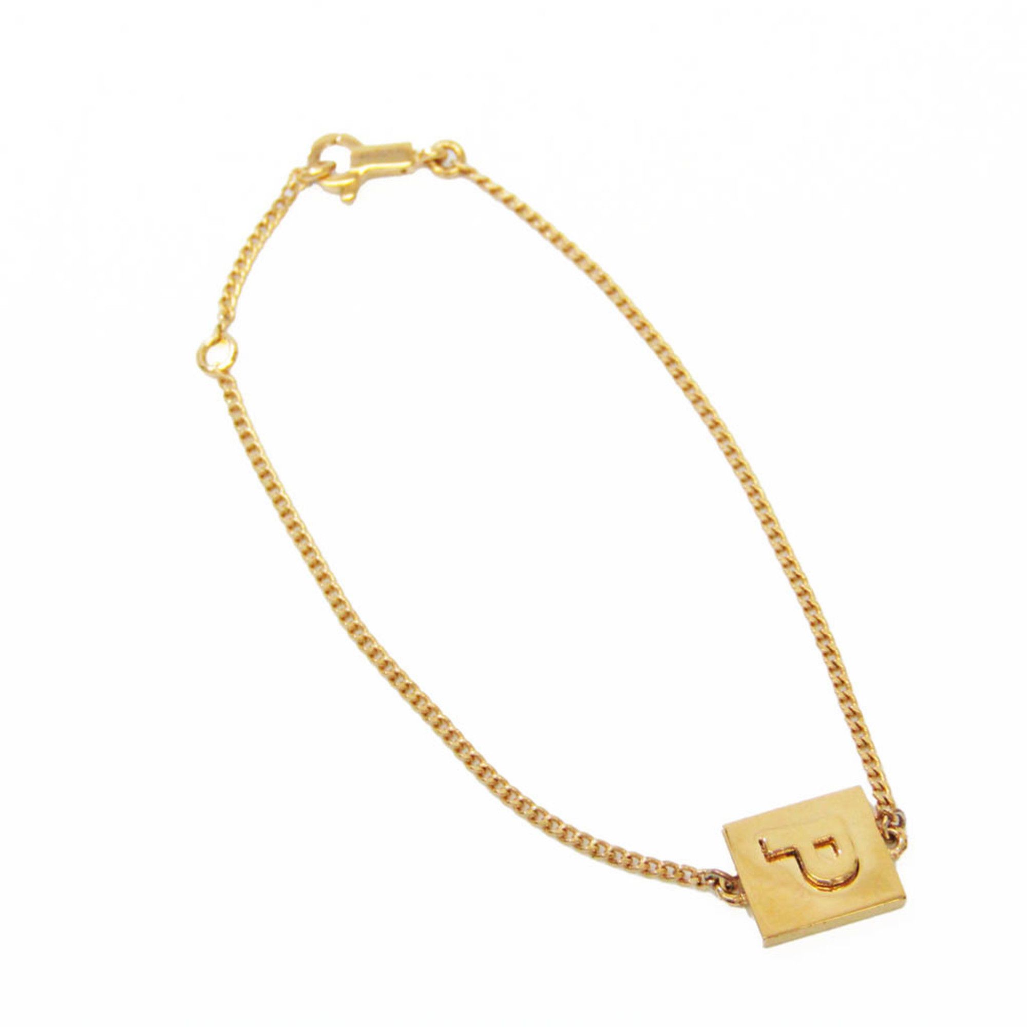 Celine Vintage Triomphe Logo Charms Bracelet Metal with Resin and Crystals