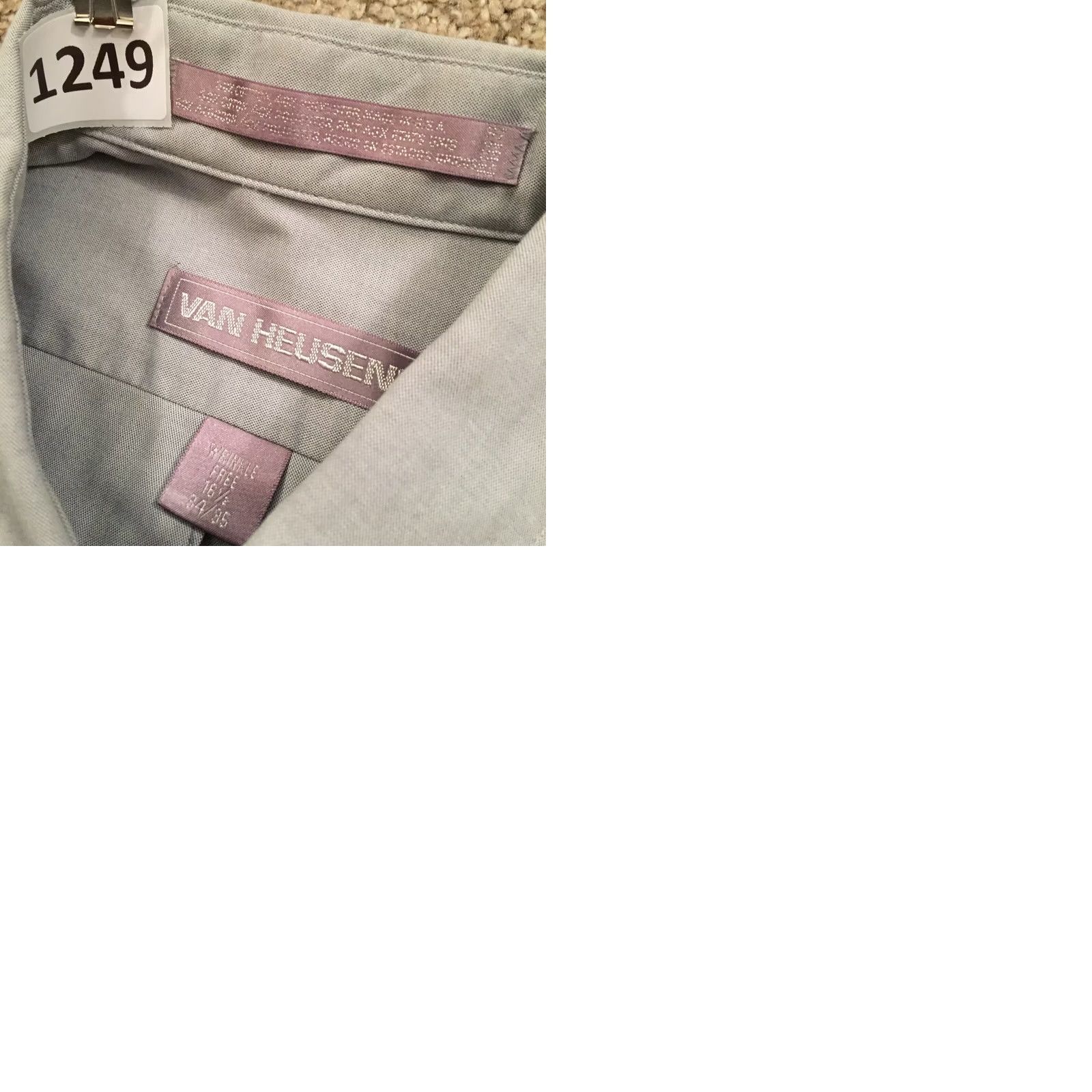 Van Heusen Van Heusen Shirt Mens 16.5 Gray Long Sleeve Button Down Size US XL / EU 56 / 4 - 9 Thumbnail