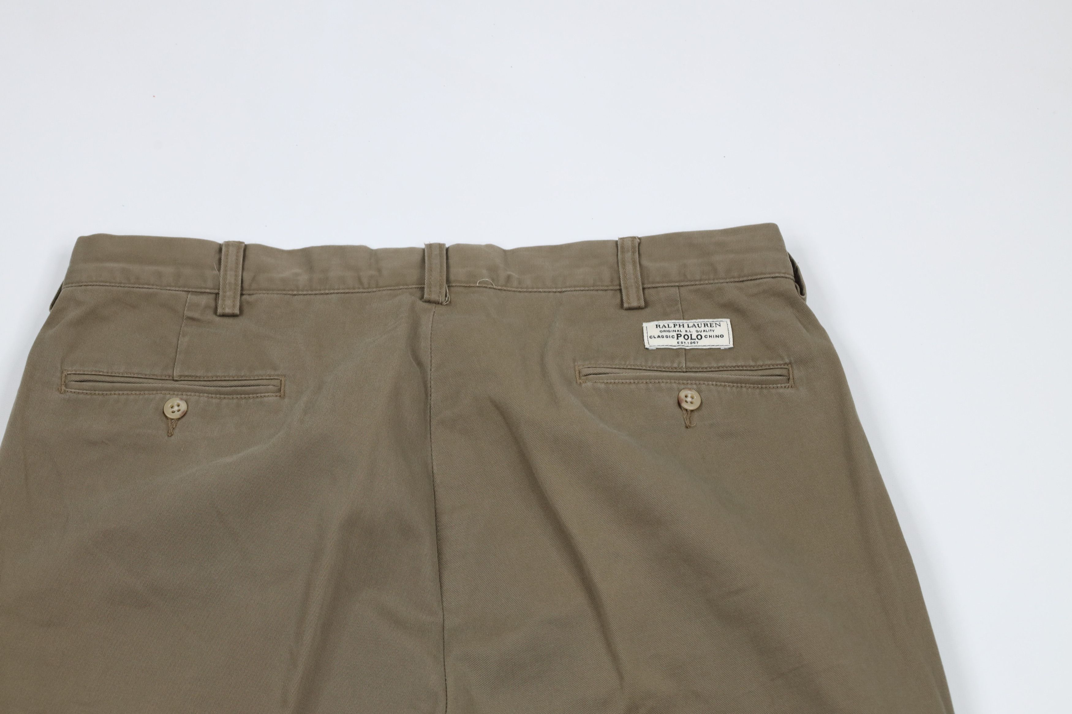 Ralph Lauren × Vintage Vintage 90s Ralph Lauren Wide Leg Chino Pants Drab Brown Size US 36 / EU 52 - 10 Thumbnail