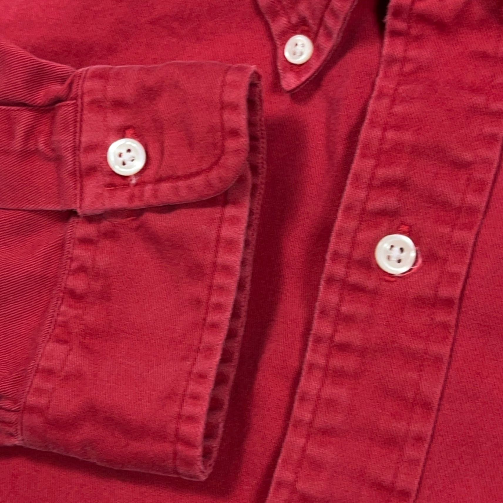 Ralph Lauren VINTAGE Ralph Lauren Shirt Men XL Red Blue Pony Twill Denim Button Up Size 46R - 6 Thumbnail