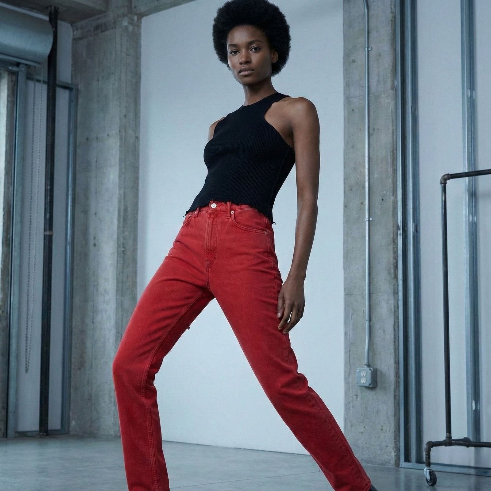 Helmut Lang Helmut Lang High Waist Spikes Jeans in Red Oxidize stone Size 28" / US 6 / IT 42 - 1 Thumbnail