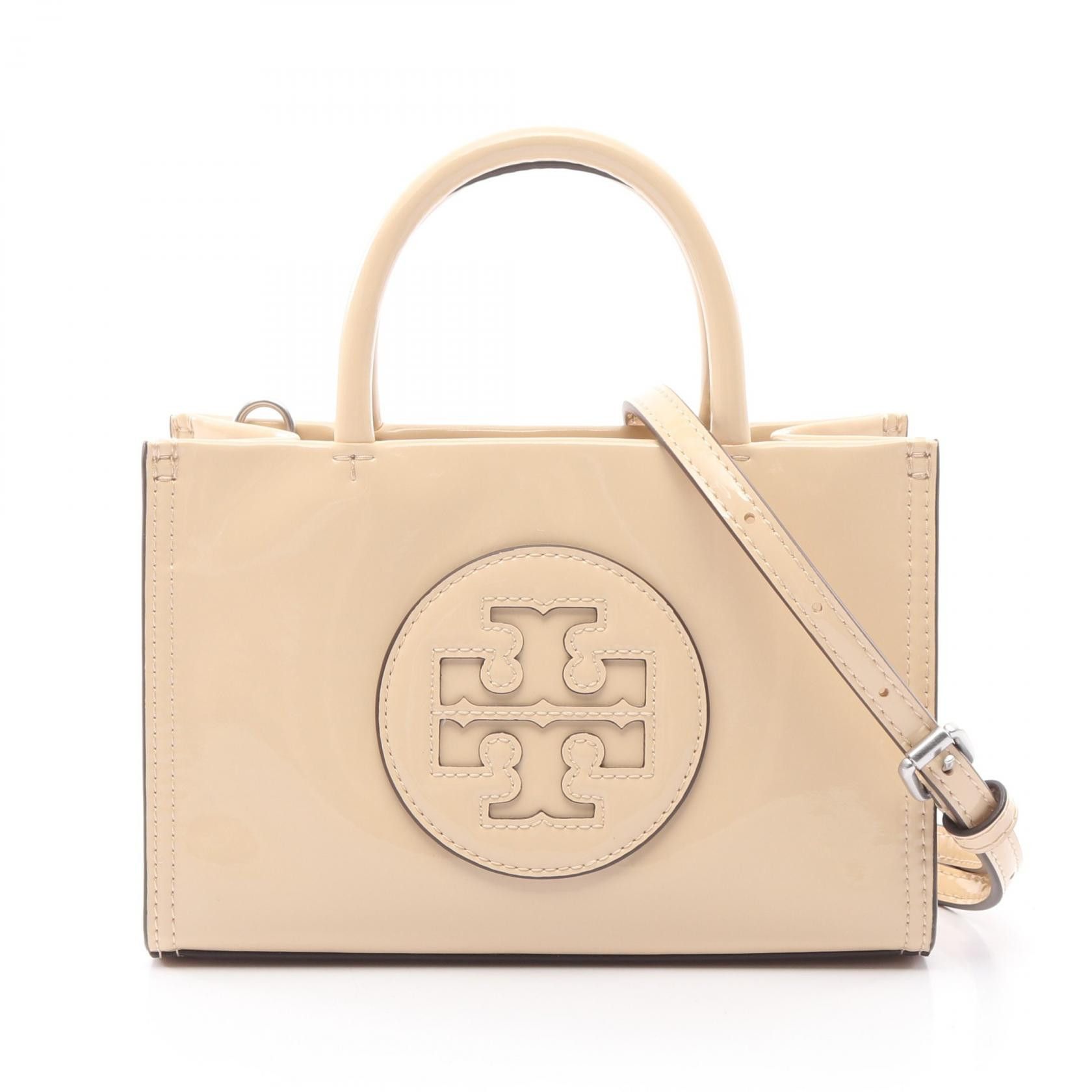 Tory Burch Tory Burch Ella Bio Mini Bag Faux Leather Handbag Plastic Handbag 161878700 in Beige, Women's