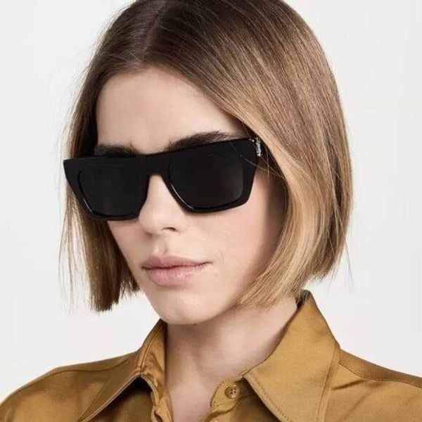 Saint Laurent Paris Saint Laurent SLM131 001 Sunglasses Black Rectangle Frame Size ONE SIZE - 1 Thumbnail
