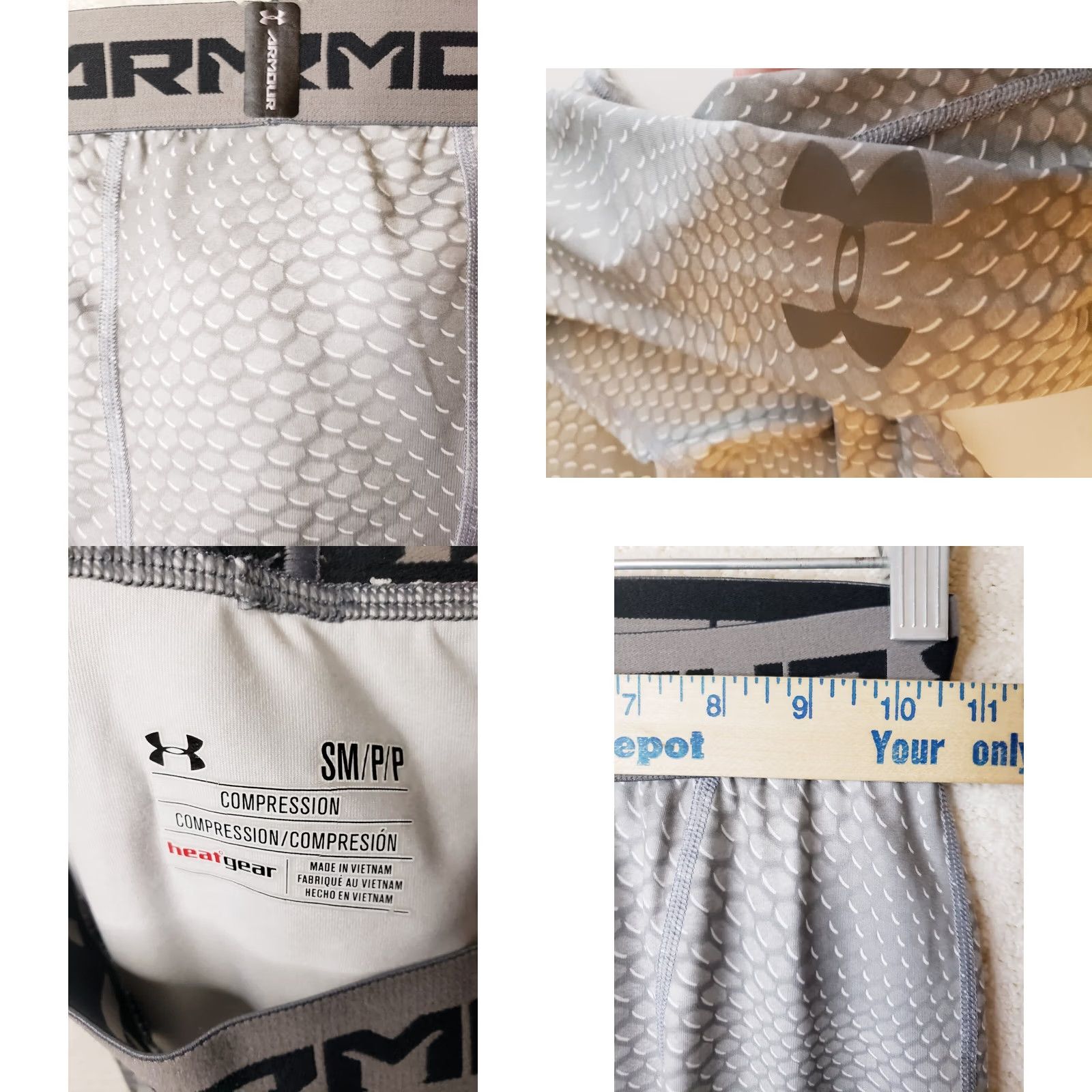 Under Armour Under Armour Heat Gear Compression Leggings Women's S Gray Reptile Pattern Size 28" / US 6 / IT 42 - 8 Thumbnail