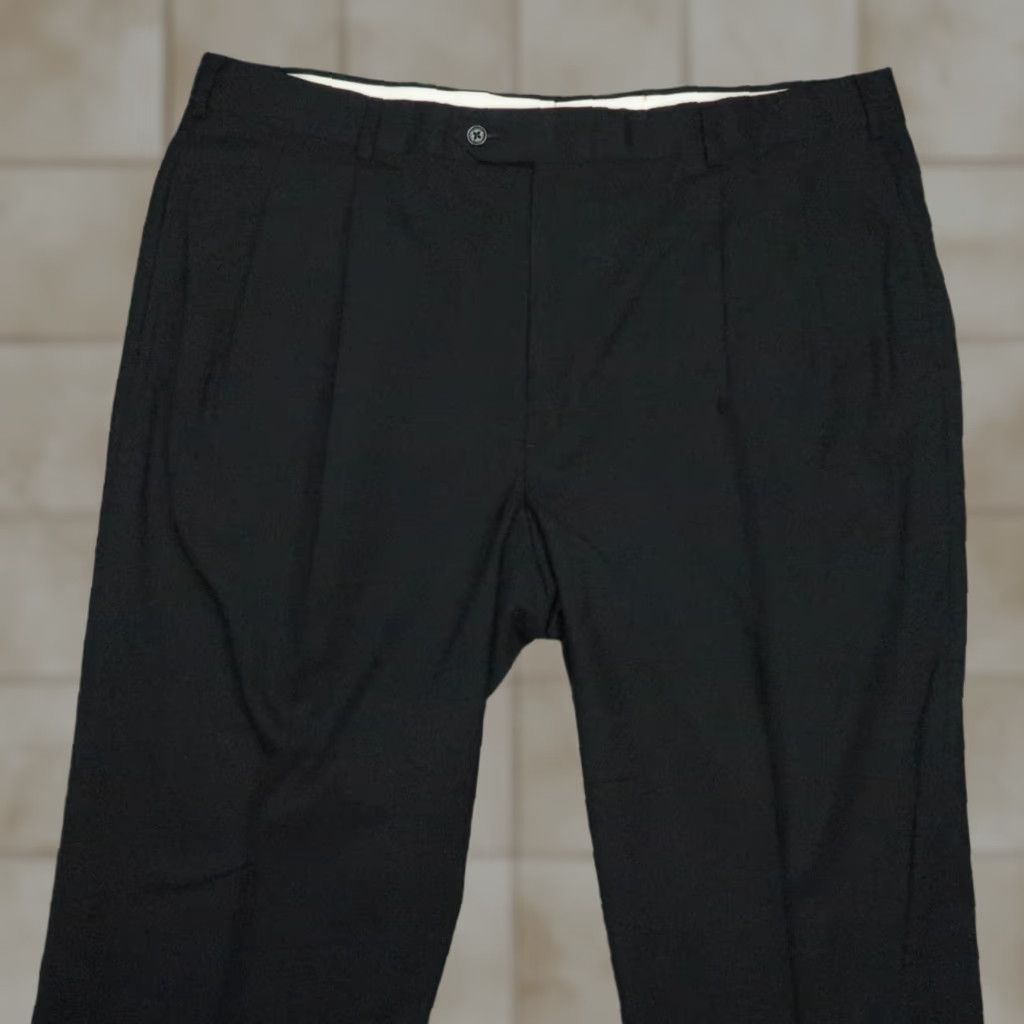 Brooks Brothers Brooks Brothers Pants Men 40x30 Black Wool 346 Pleated Straight Trousers Size US 40 / EU 56 - 1 Thumbnail