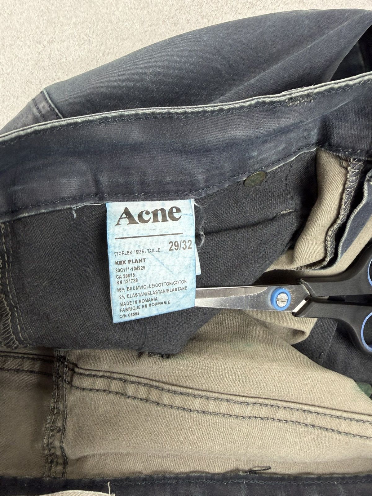 Acne Studios Acne Kex Plant Navy Denim Pants Size 29x32 Size US 29 - 8 Thumbnail