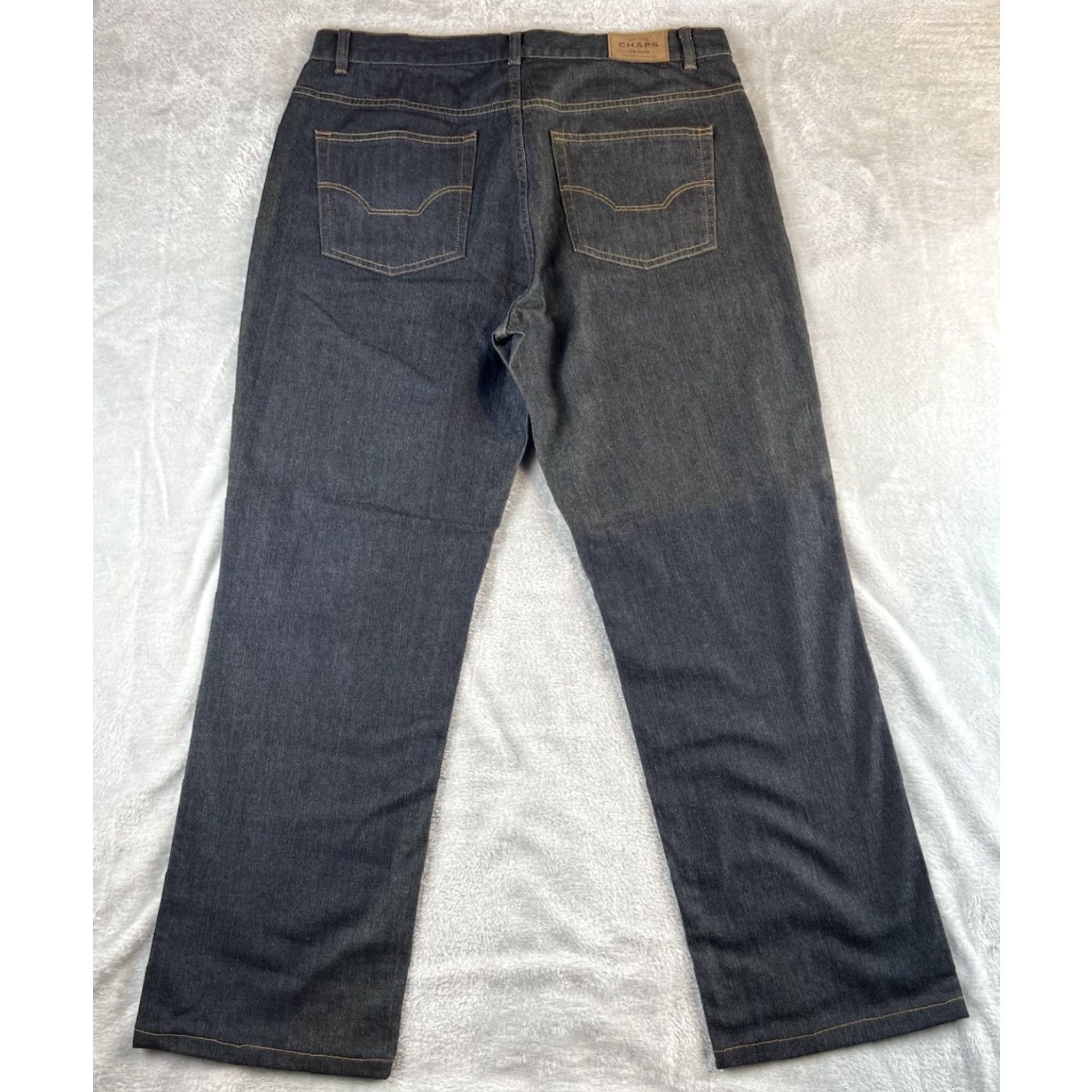 Chaps Chaps Jeans Womens 14 Denim 36x29.25 Blue Dark Wash Preppy Straight 5-Pocket Design Regular Jeans Womens Size 36" / US 14 / IT 50 - 2 Thumbnail