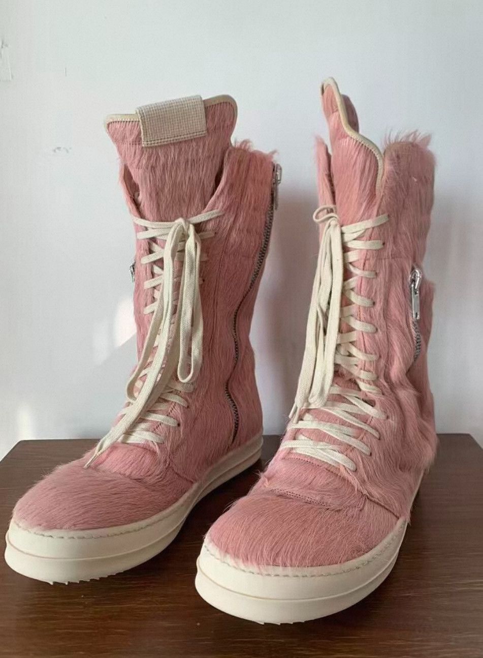 Rick Owens Rick Owens Pink Fur Boots Size 42 Size US 9 / EU 42 - 1 Thumbnail