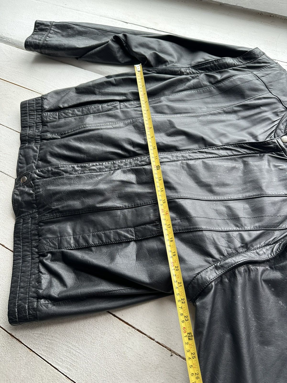 Other 🚨VNTG LEATHER JACKET AVANT GARDE ASYMMETRICAL BLACK MOTO Size US XL / EU 56 / 4 - 23 Thumbnail