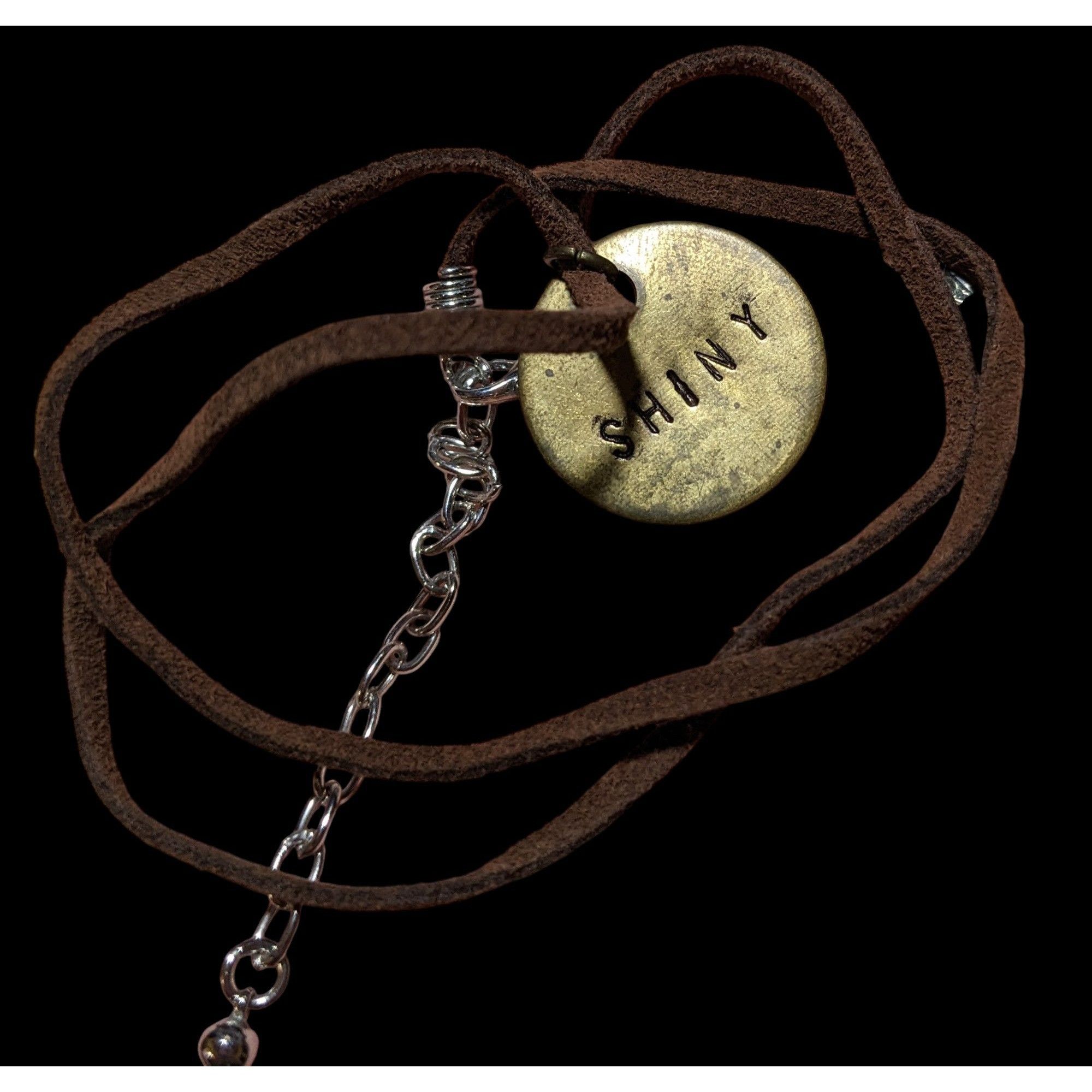 Other Handmade Gold Shiny Stamped Pendant Necklace Size ONE SIZE - 5 Thumbnail