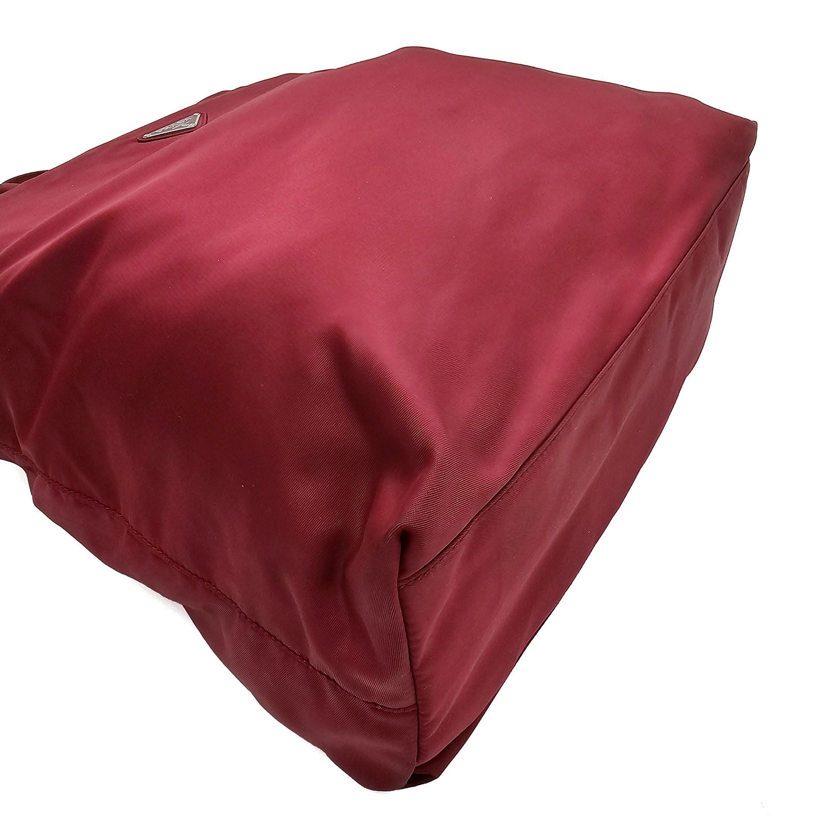 Prada Prada Tessuto Deep Red Burgundy Nylon Shopping Tote Size ONE SIZE - 14 Thumbnail