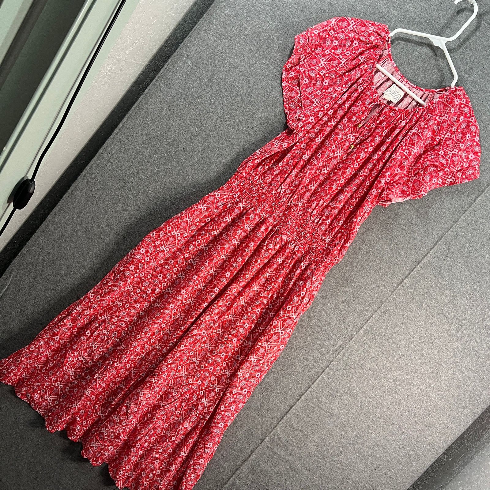Other Destination 365 Short-Sleeve Midi Dress with Smo Red Size S / US 4 / IT 40 - 1 Thumbnail