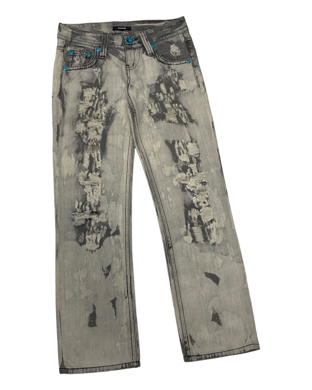 If Six Was Nine × Le Grande Bleu (L.G.B.) 🔥RARE CALM DISTRESSED DENIM JEANS TORNADO MART STYLE Size US 30 / EU 46 - 5 Thumbnail