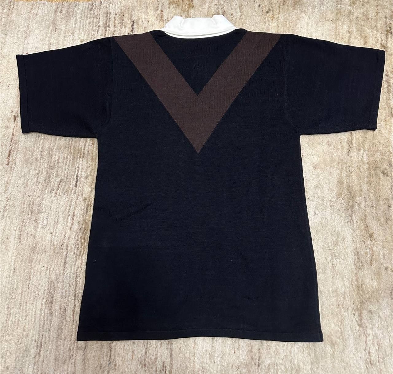 Bottega Veneta Bottega Veneta Black and Brown Chevron Panel Polo SS21 Size US S / EU 44-46 / 1 - 2 Thumbnail
