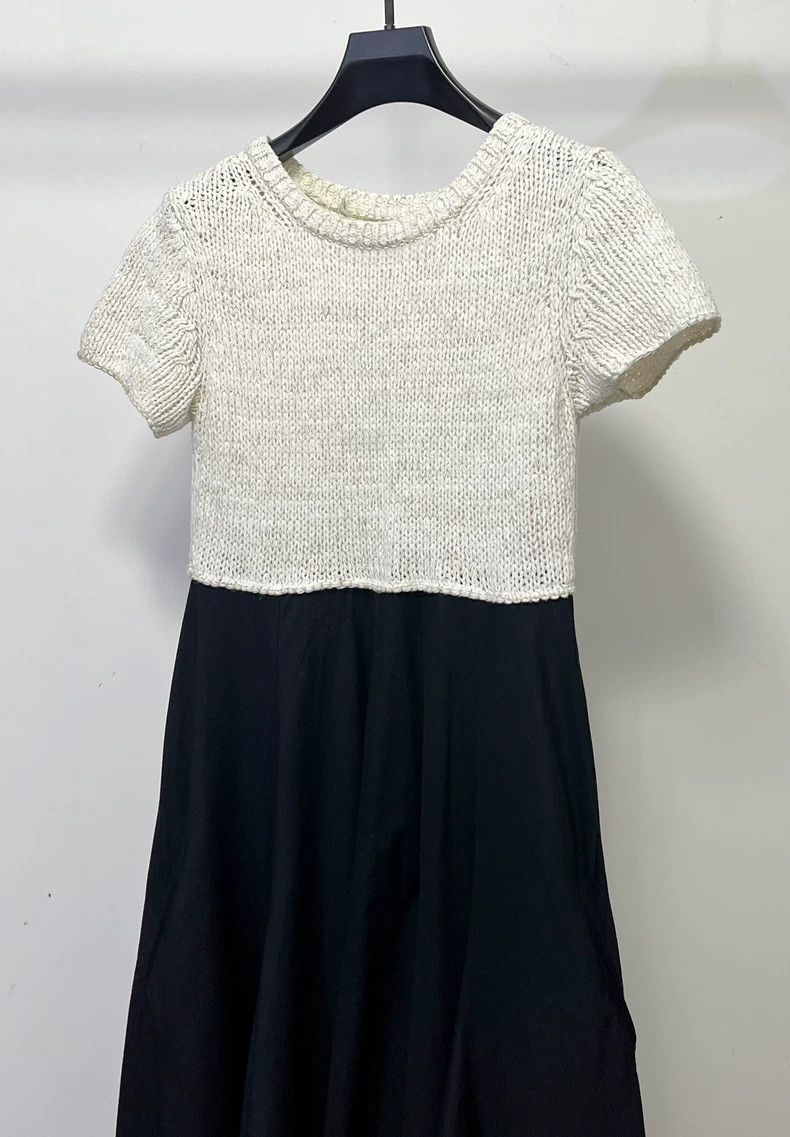 Y's Y's size 1 Cotton and linen knit patchwork dress Size S / US 4 / IT 40 - 1 Thumbnail