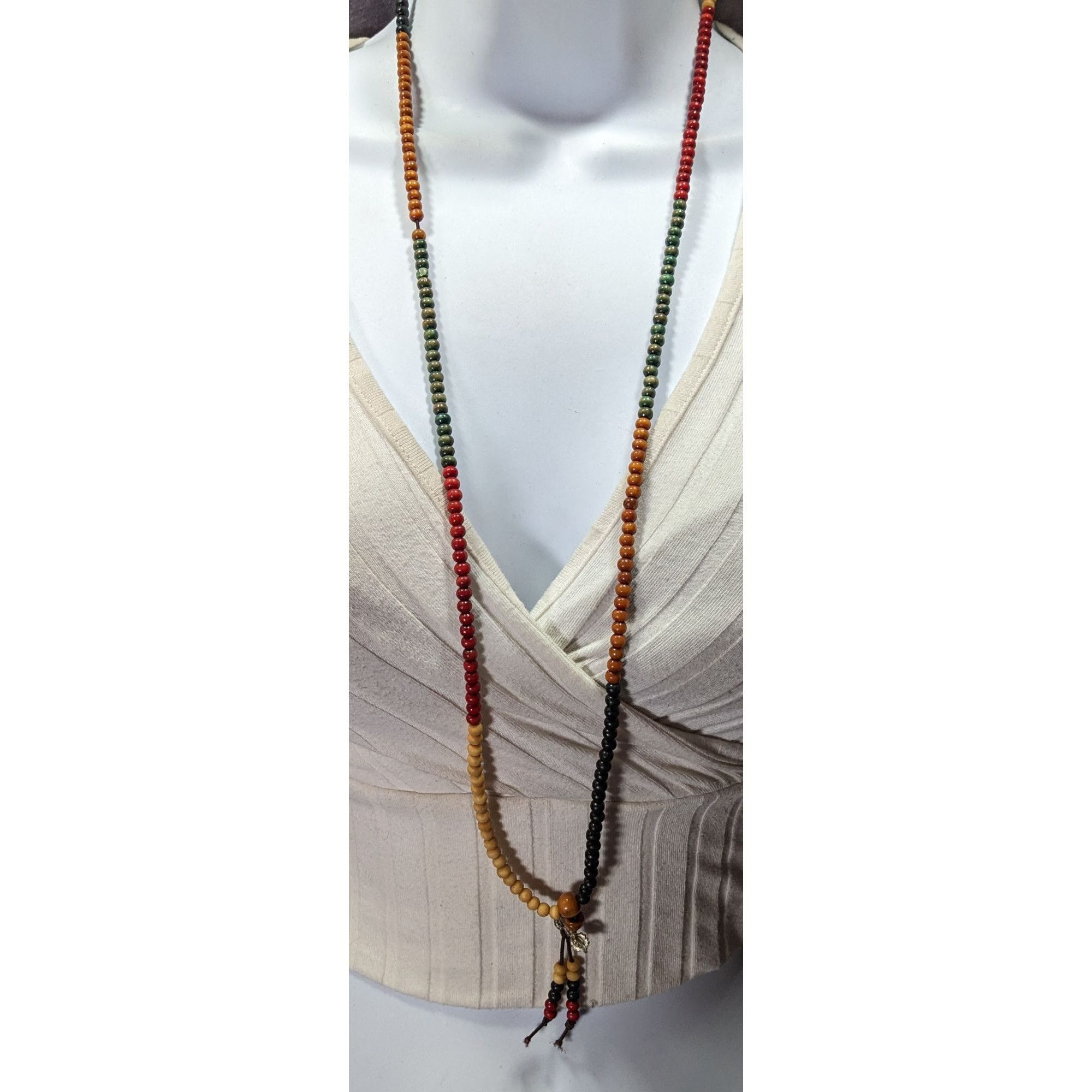 Other Nature Inspired Brown Red And Black Wood Beaded Necklace Size ONE SIZE - 3 Thumbnail