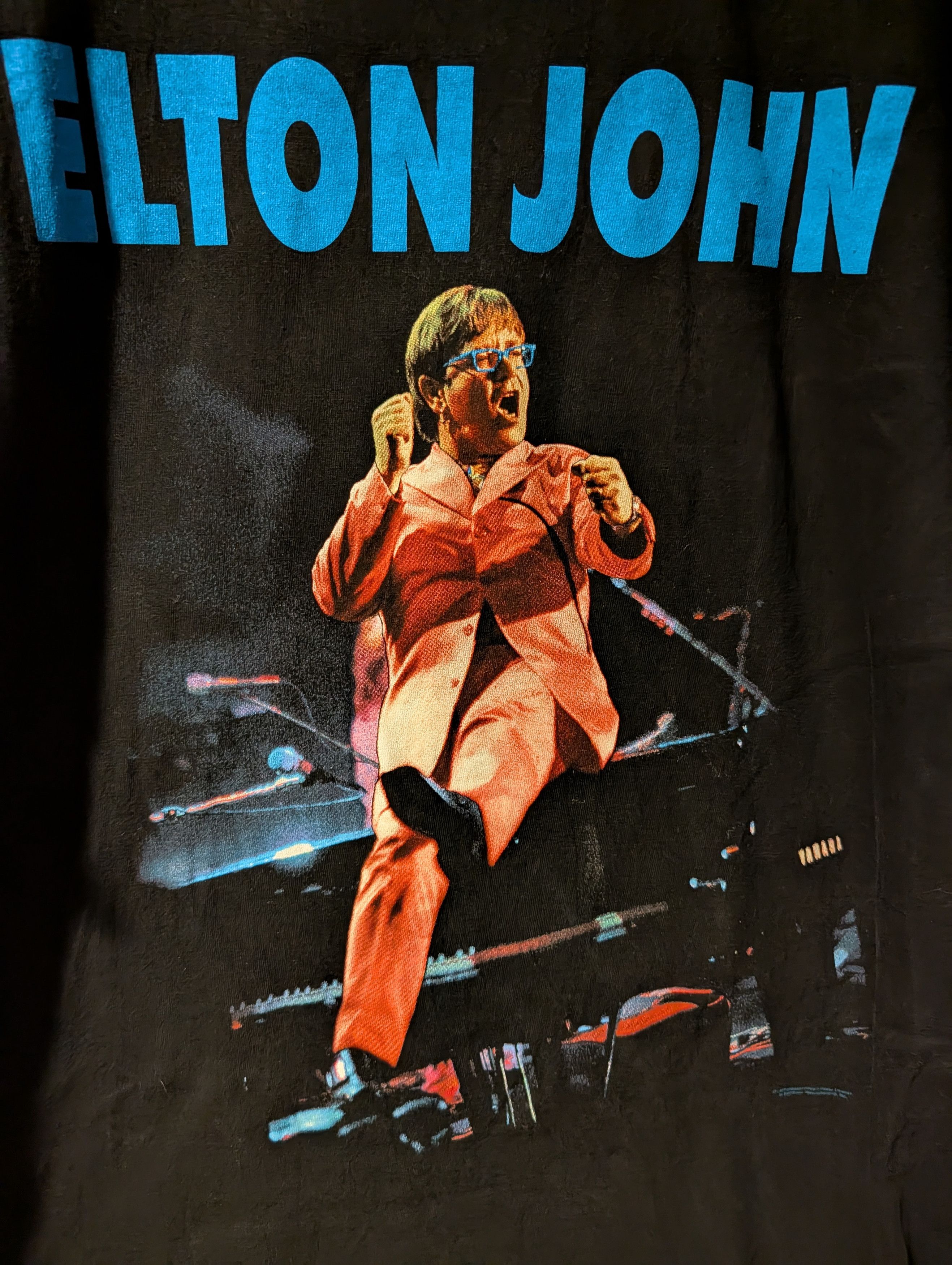 Band Tees Vintage Elton John Concert Tour T-Shirt 1990s Piano Graphic Size US XL / EU 56 / 4 - 2 Thumbnail