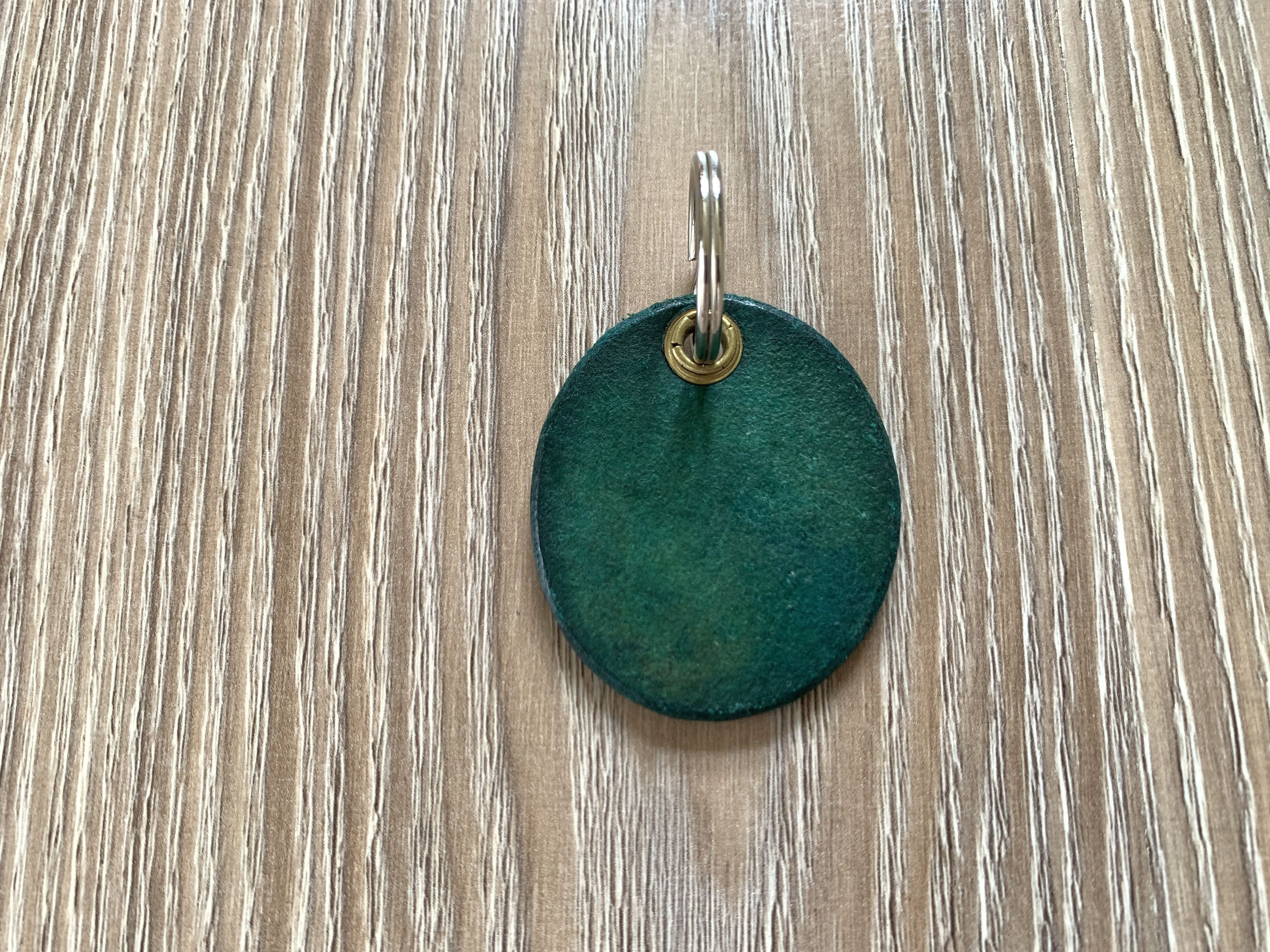 Handmade Turquoise Leather Keychain With Imprint Size ONE SIZE - 3 Thumbnail
