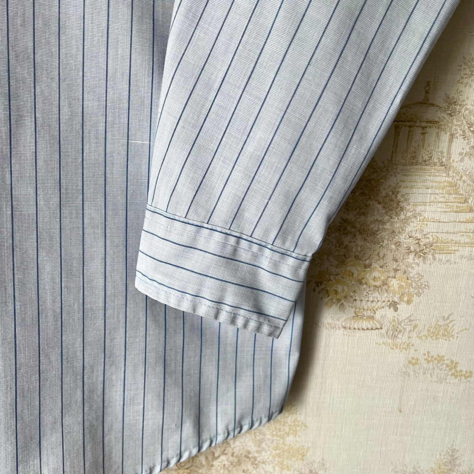 Vintage 70s Montgomery Ward Shirt | Blue Striped Button Up | Size M Size US M / EU 48-50 / 2 - 10 Thumbnail