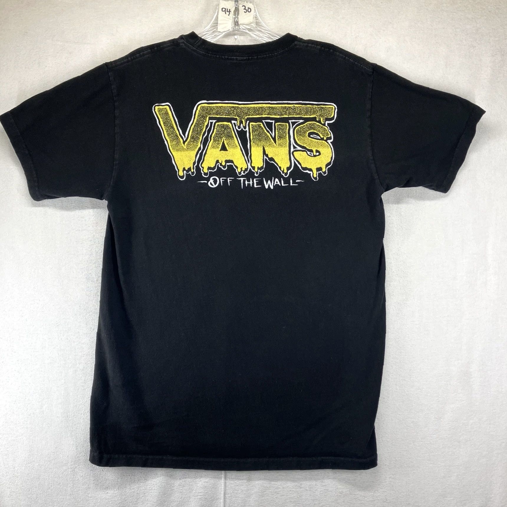 Vans VANS Mens T Shirt Short Sleeve Crew Neck Classic Fit Black Cotton Graphic Print 90s Retro Misfits Style Letters Logo Size US S / EU 44-46 / 1 - 2 Thumbnail