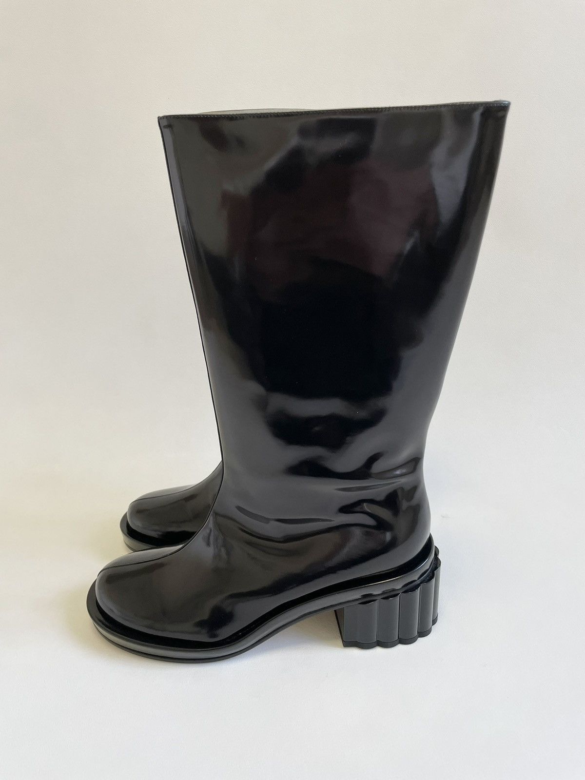 Simone Rocha Black Leather ‘Lacquered Heel’ Boots Size US 9 / IT 39 - 4 Thumbnail