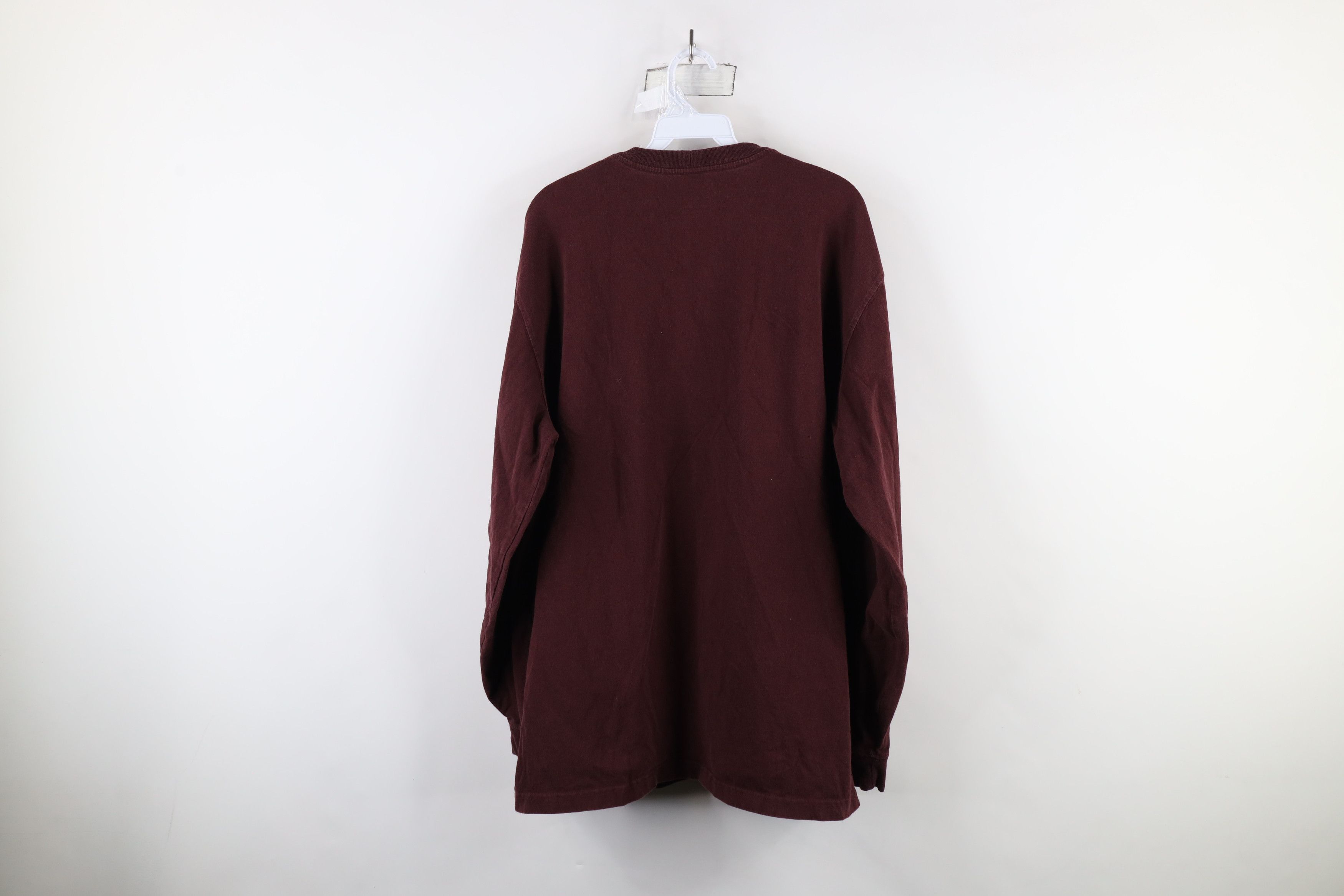 Carhartt × Vintage Vintage Carhartt Spell Pocket Long Sleeve T-Shirt Burgundy Size US L / EU 52-54 / 3 - 8 Thumbnail