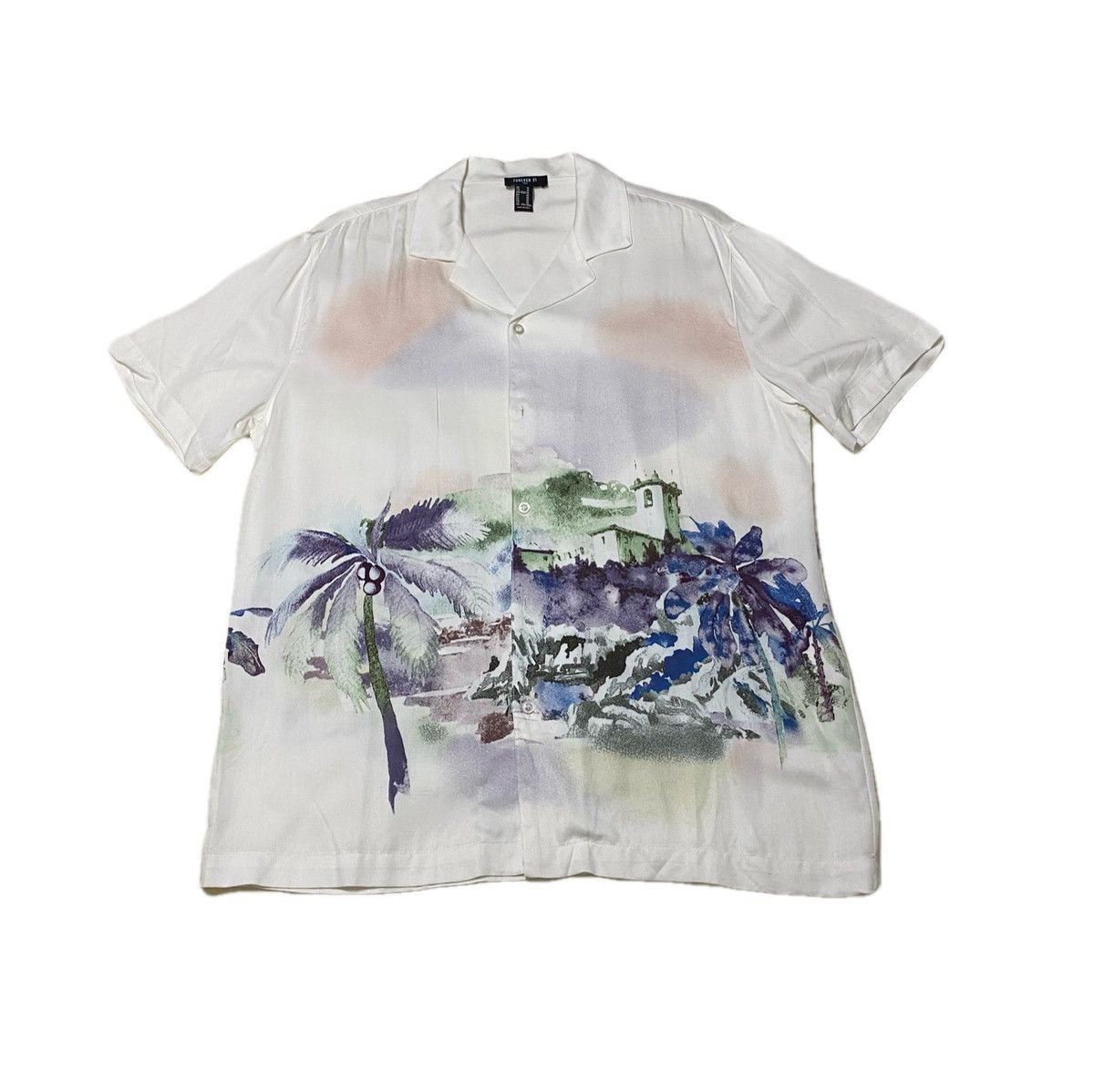 Forever 21 Camp Collar Beach Shirt Size US M / EU 48-50 / 2 - 1 Thumbnail