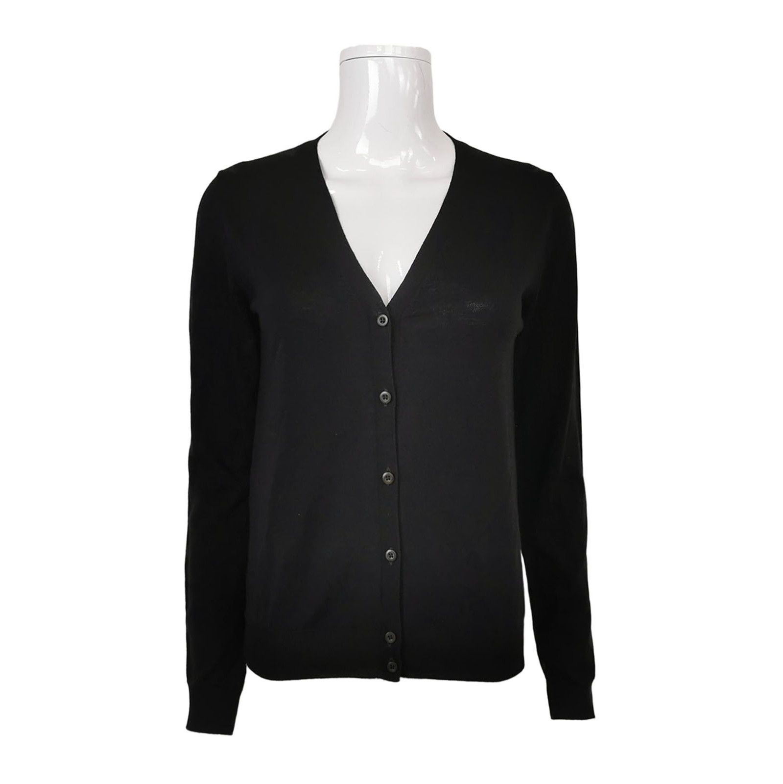 Prada Prada Wool V-Neck Knit Sweater in Black - dmc Size L / US 10 / IT 46 - 1 Thumbnail