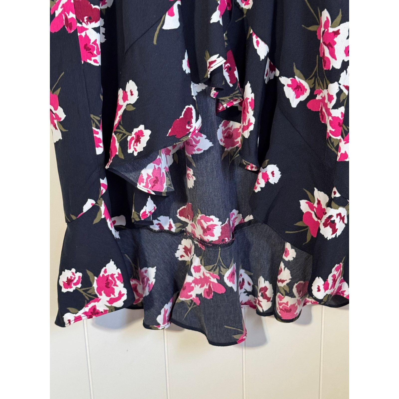 J.Crew J.Crew Floral Wrap Dress Blue Pink V-Neck Medium Size M / US 6-8 / IT 42-44 - 6 Thumbnail