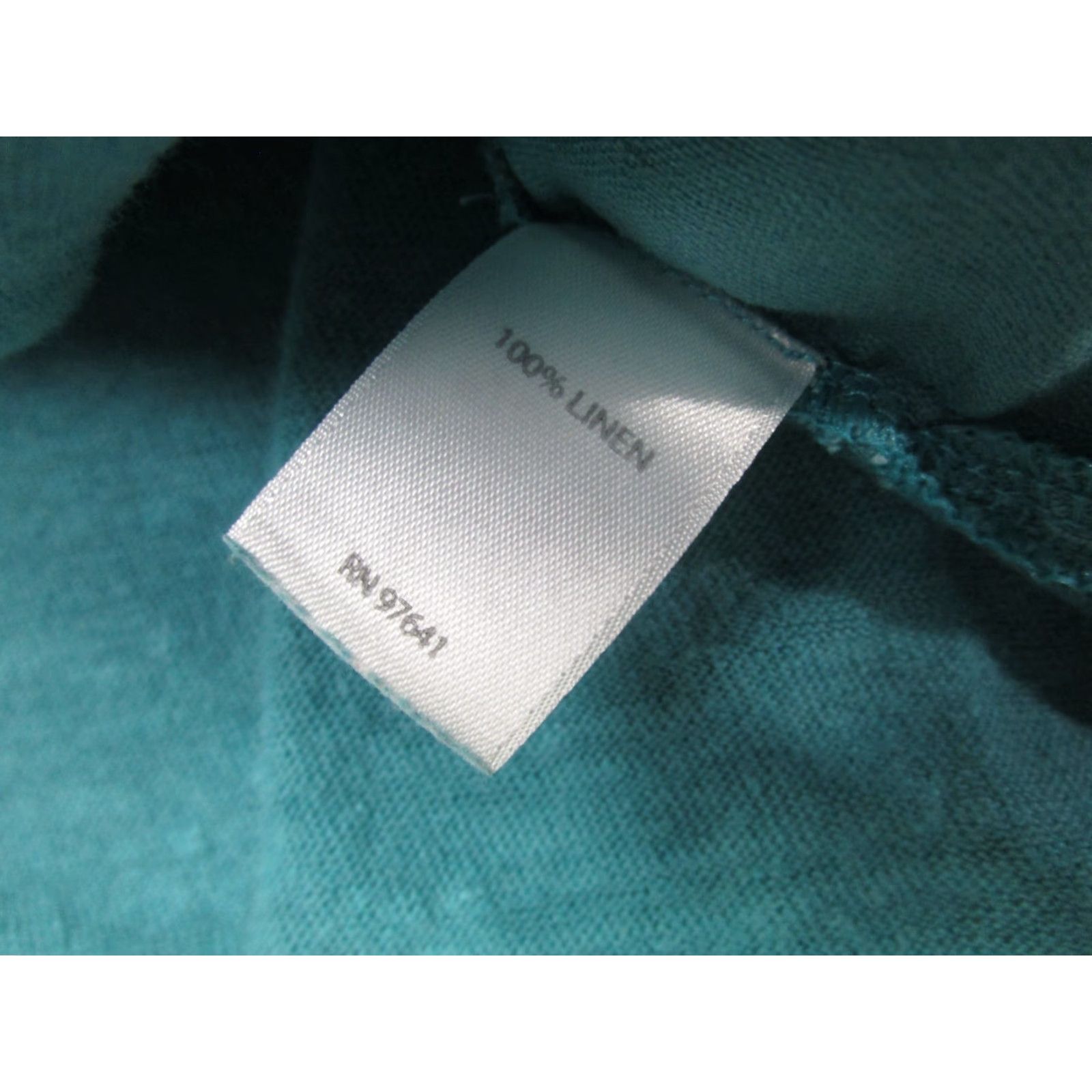 J. Jill J Jill Lagenlook Top Womens XL Teal Blue Linen Button-Up Tunic Boho Peasant Casual Cotton? Size XL / US 12-14 / IT 48-50 - 5 Thumbnail